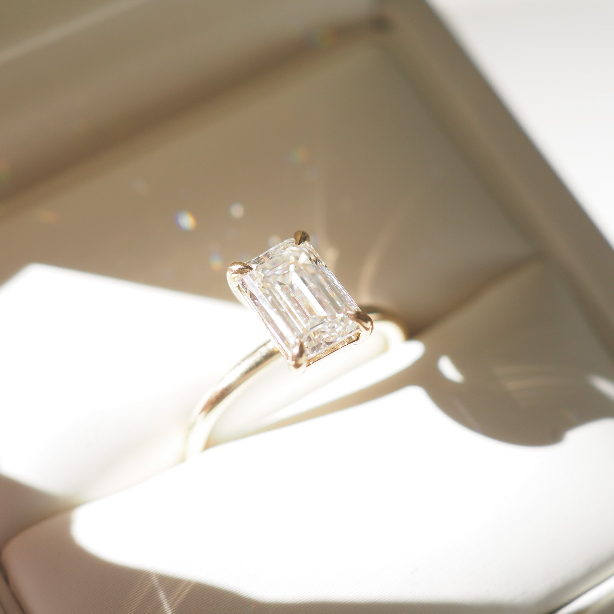Eva | 2ct Emerald Solitaire Lab-Grown Diamond Engagement Ring