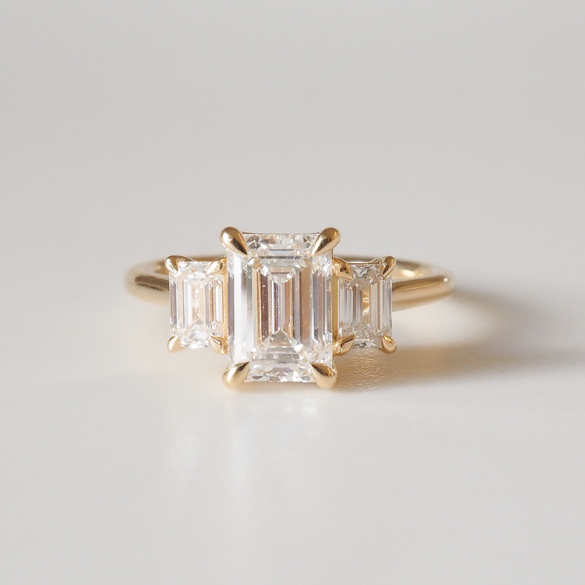 Evette | 2ct Emerald Trilogy Lab-Grown Diamond Engagement Ring