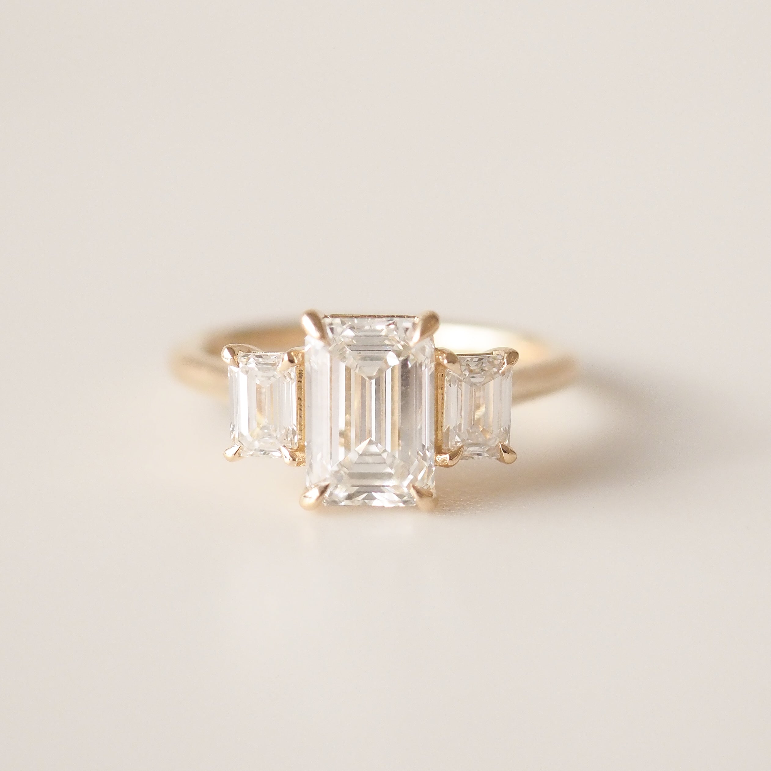 Evette | 2ct Emerald Trilogy Lab-Grown Diamond Engagement Ring