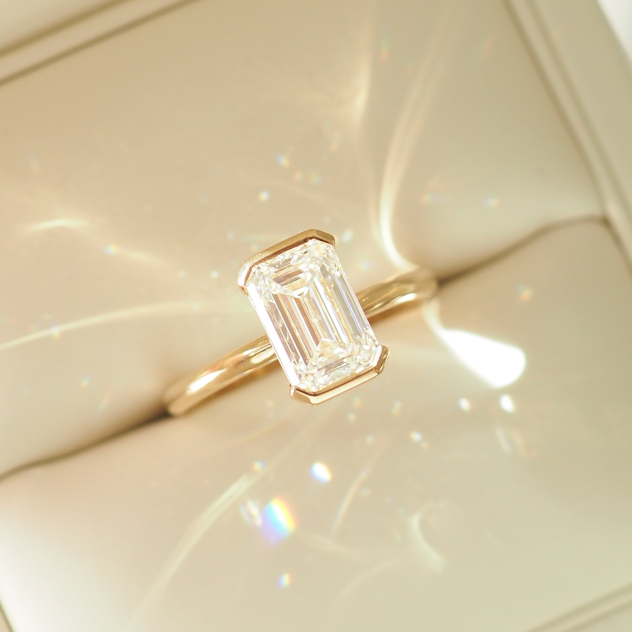 Evie | 2ct Emerald Lab-Grown Diamond Solitaire Engagement Ring