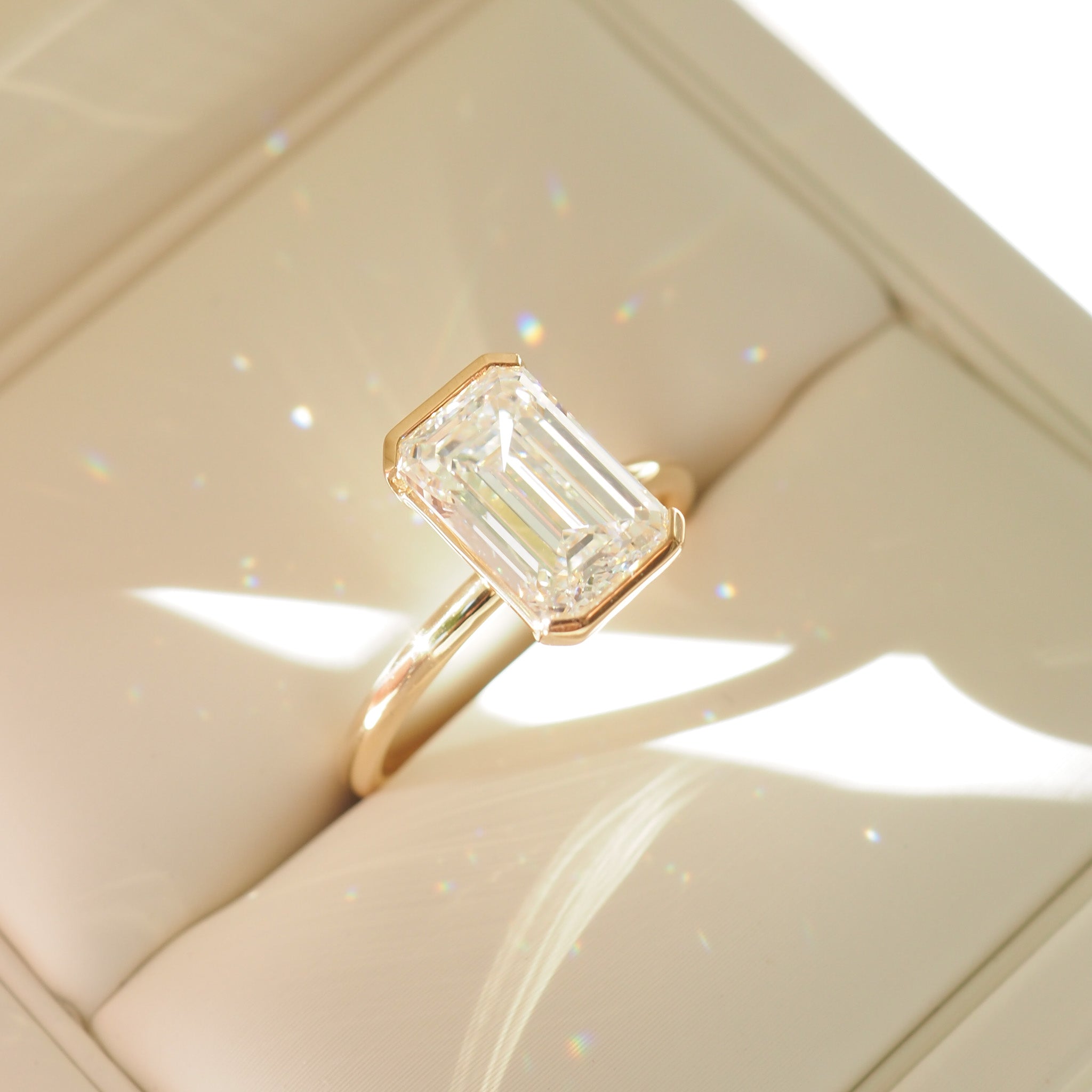 Evie | 3.1ct Emerald Lab-Grown Diamond Solitaire Engagement Ring