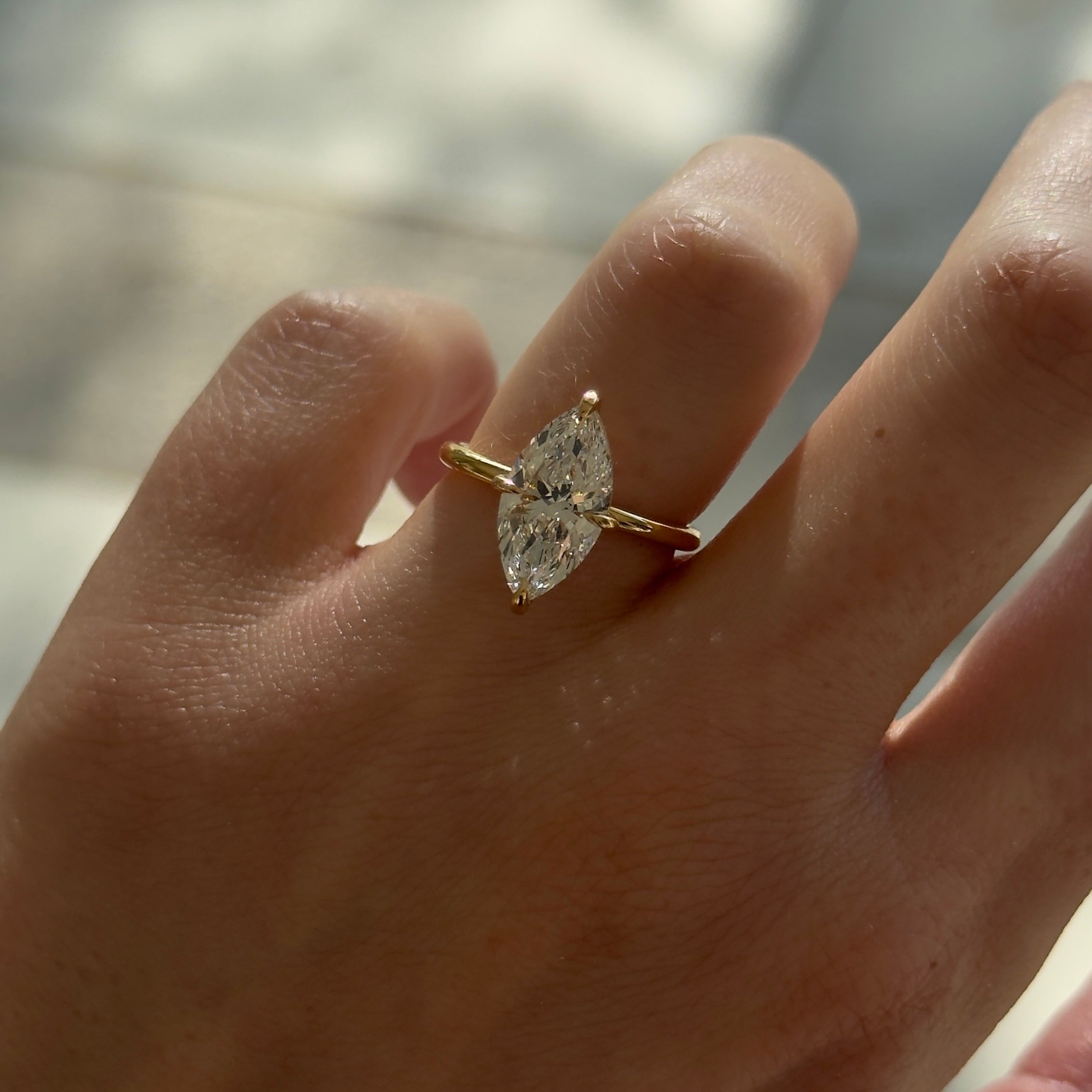 Mae | 2.5ct Marquise Solitaire Lab-Grown Diamond Engagement Ring