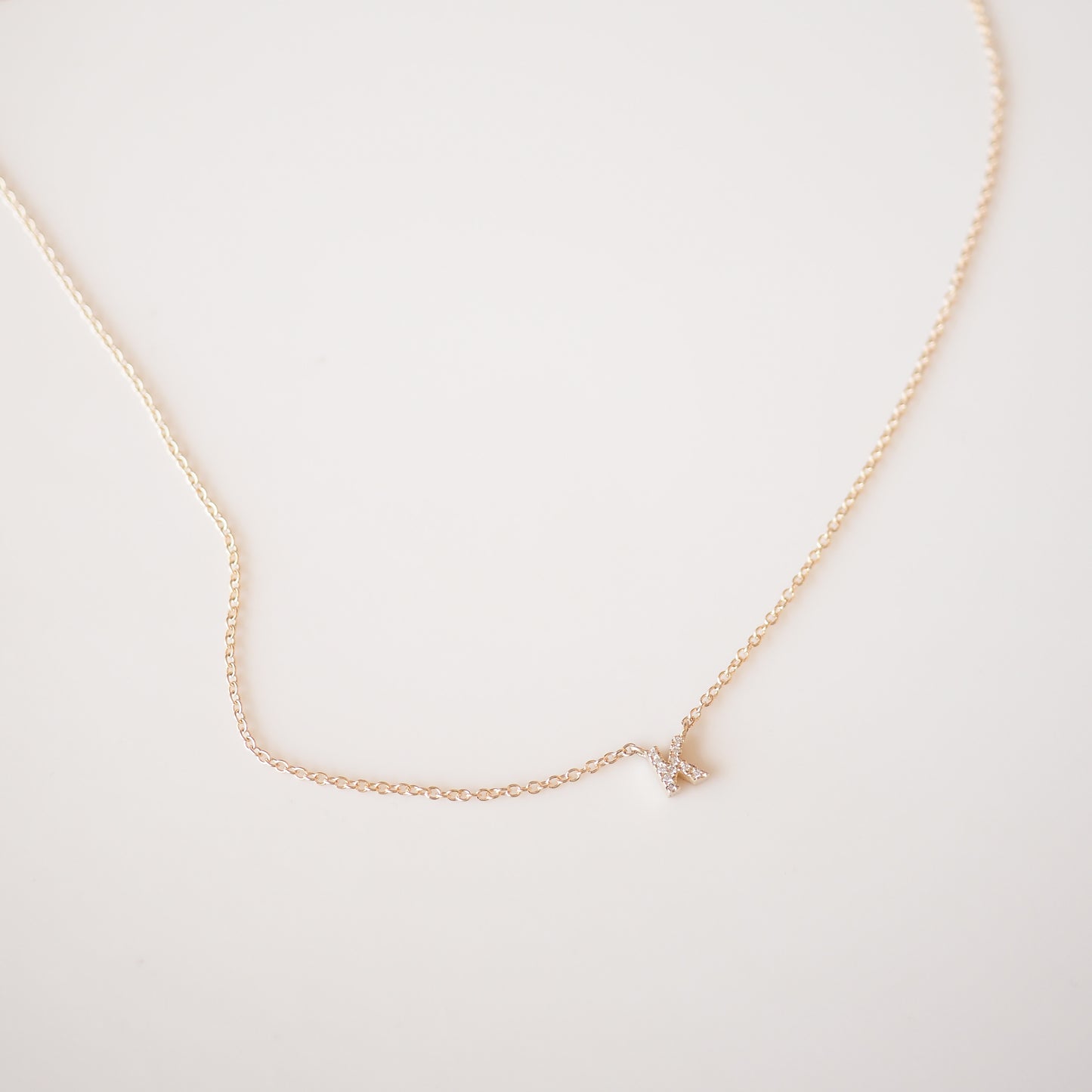 Fixed Diamond Letter Necklace | Fixed Charm with Lab-Grown Diamonds ...