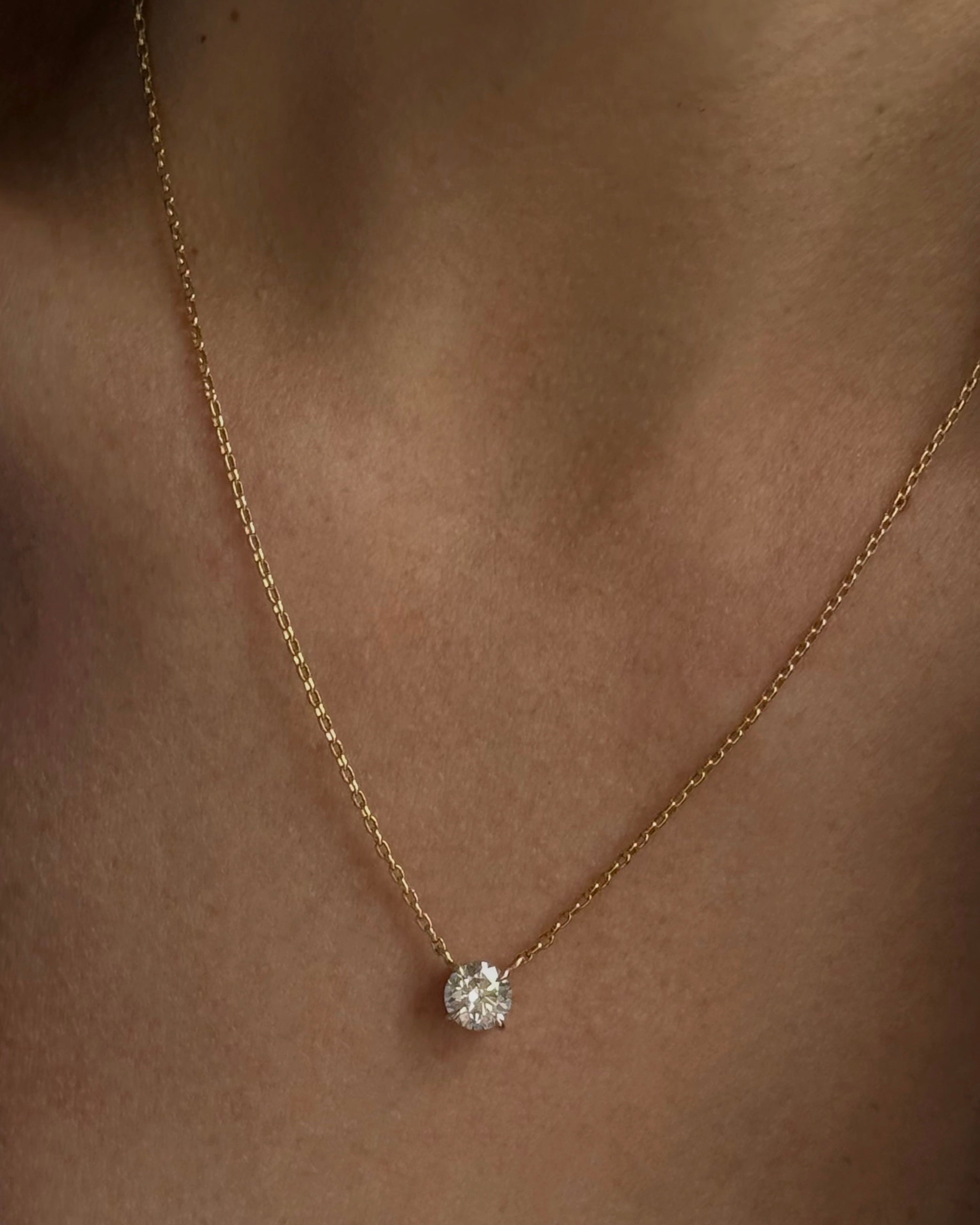 Round Diamond Necklace | 1.03ct Round Lab-Grown Diamond Necklace