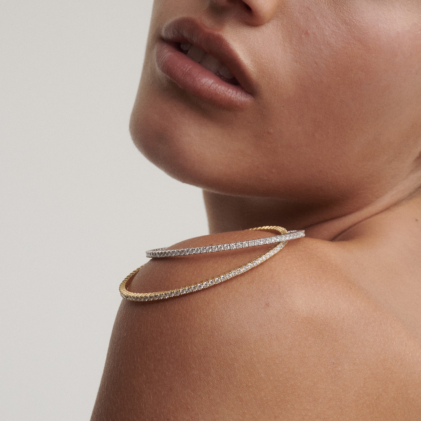 Tennis Bangle | Round Lab-Grown Diamond Flexible Bracelet