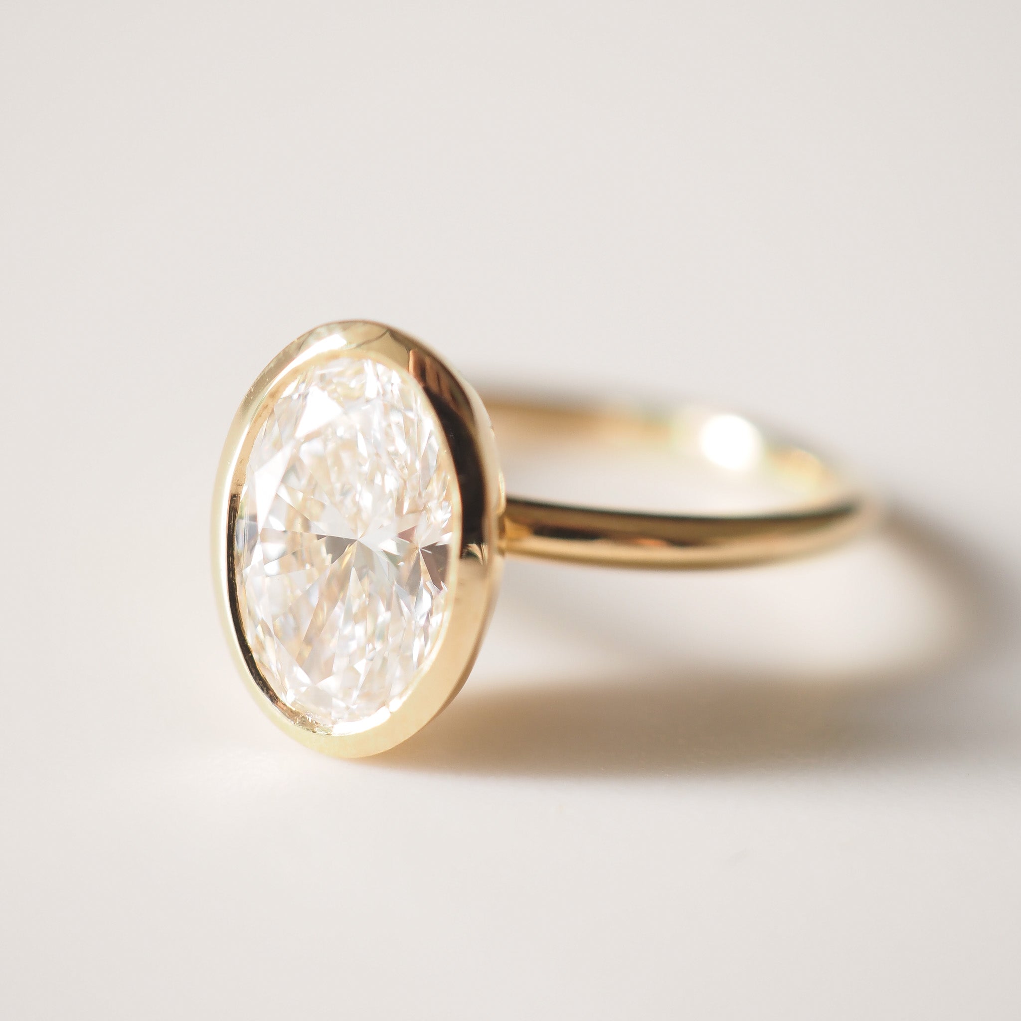 Vyla | 2ct Oval Bezel Solitaire Lab-Grown Diamond Engagement Ring