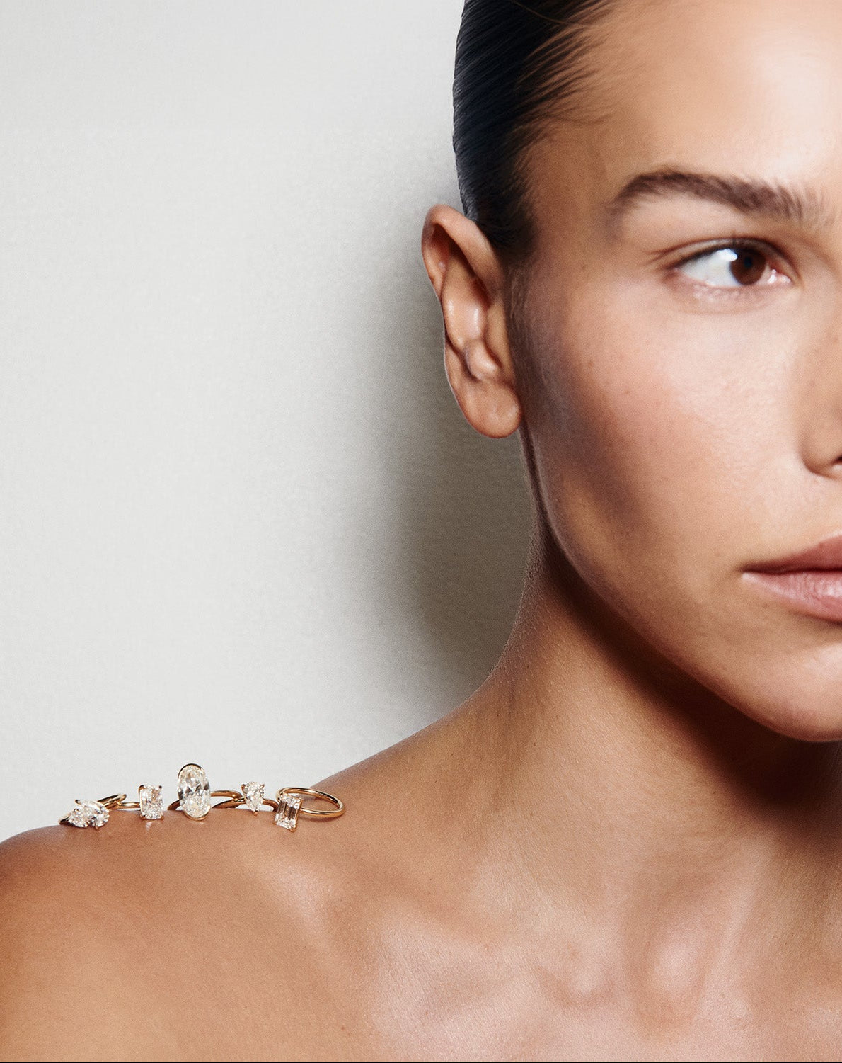 Model with Kate & Kole Lab-Grown Diamond Engagement Rings 