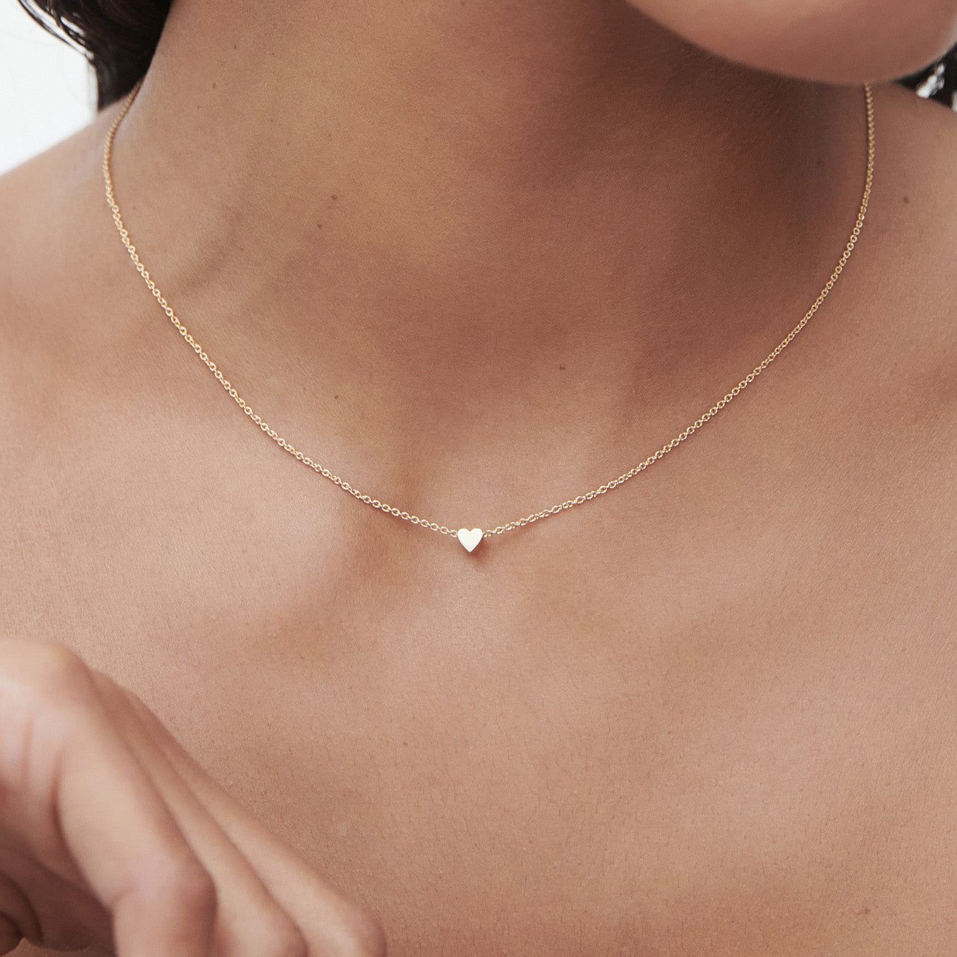 Tiny Heart Necklace | Sliding Charm