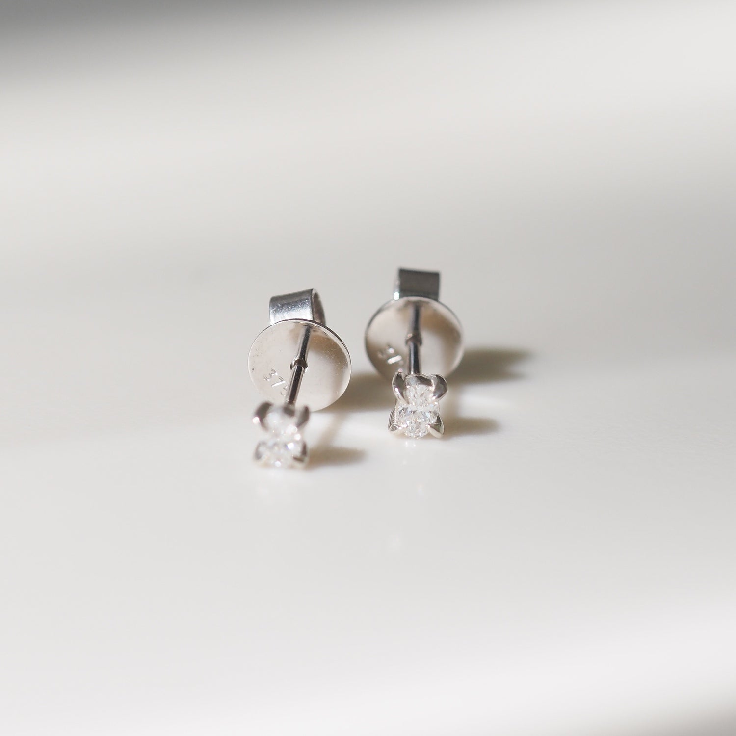 Tiny Oval Diamond Studs | Archive Studs