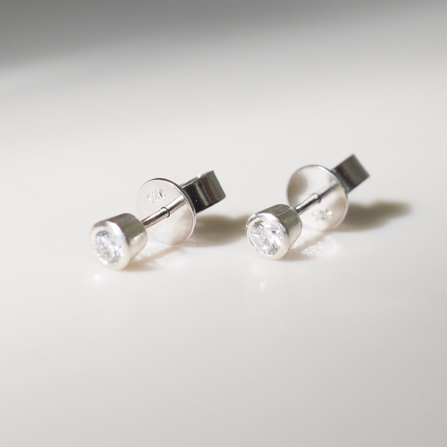 Round Diamond Bezel Studs | Archive 3mm Studs
