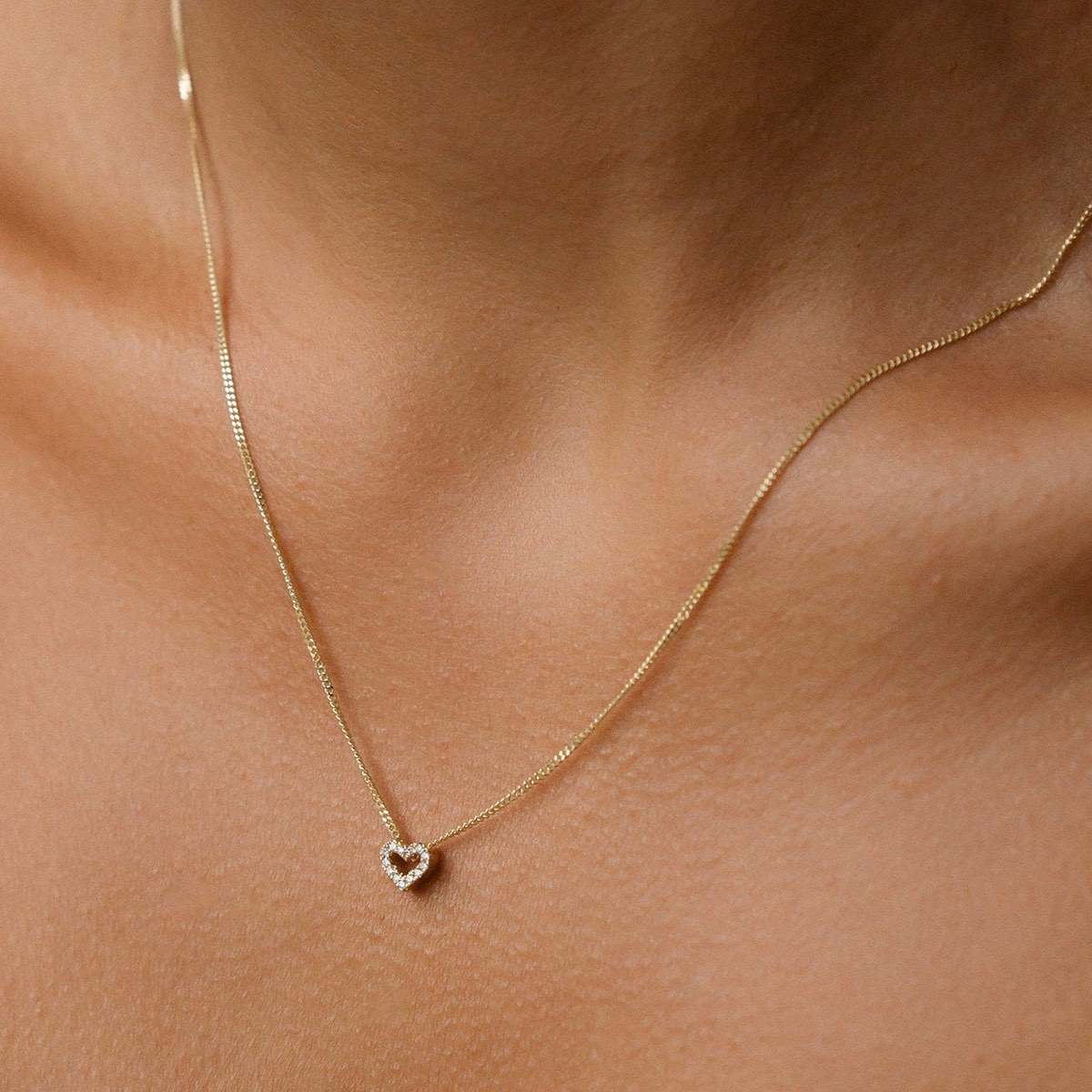 Open Heart Charm | Lab-Grown Diamond Sliding Charm