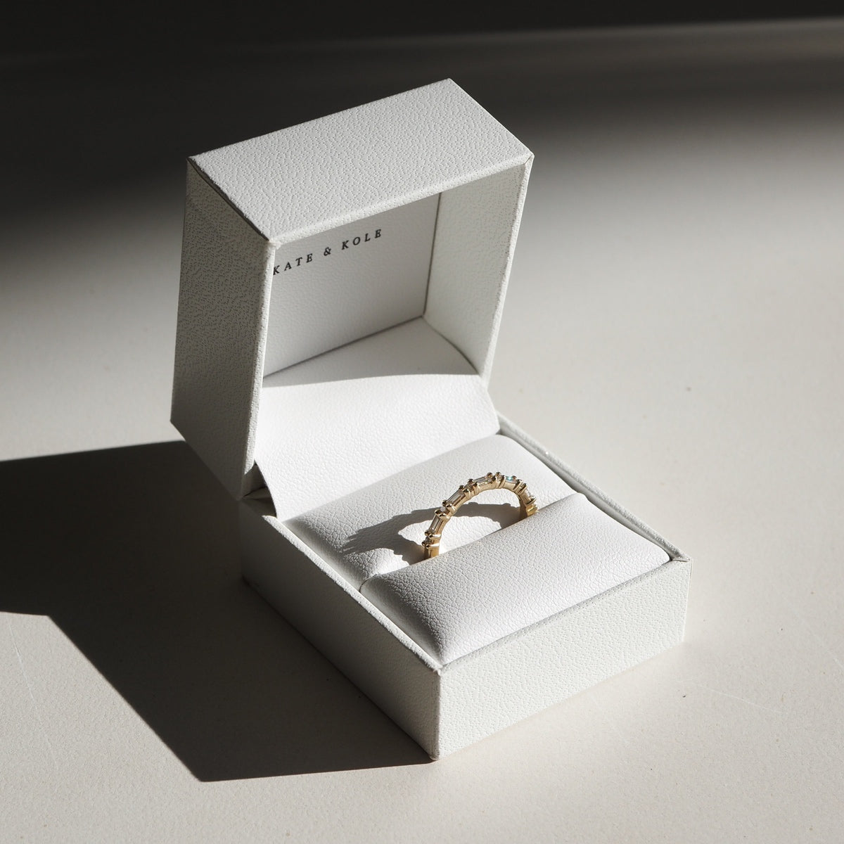 A seamless blend of claw set baguette & round brilliant cut lab-grown diamonds — created to pair perfectly alongside an engagement ring, or to be worn alone. Stone size 0.015ct each for round lab-grown diamonds and 0.04ct for baguette lab-grown diamonds.