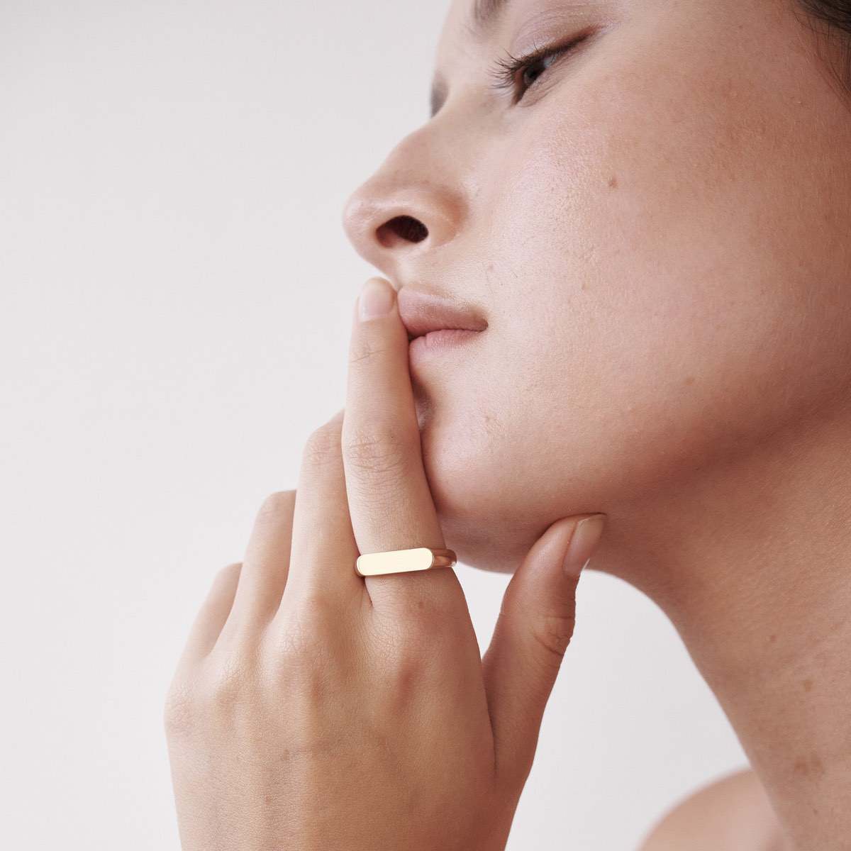 9ct Solid Gold Engravable Narrow Signet Ring