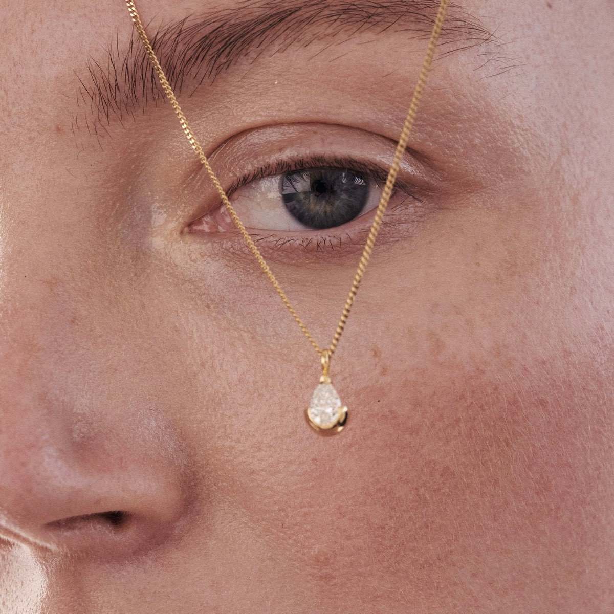 Beaded Floating Diamond Necklace 14K | LeMel – LeMel
