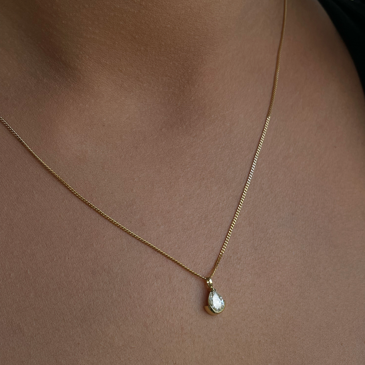 Pear shaped online diamond necklace setting