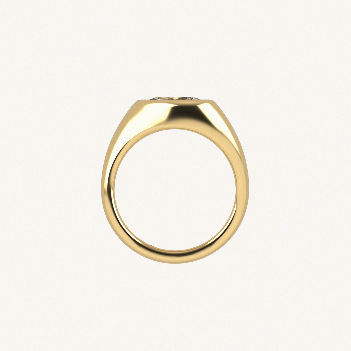 Gold ring on a white background