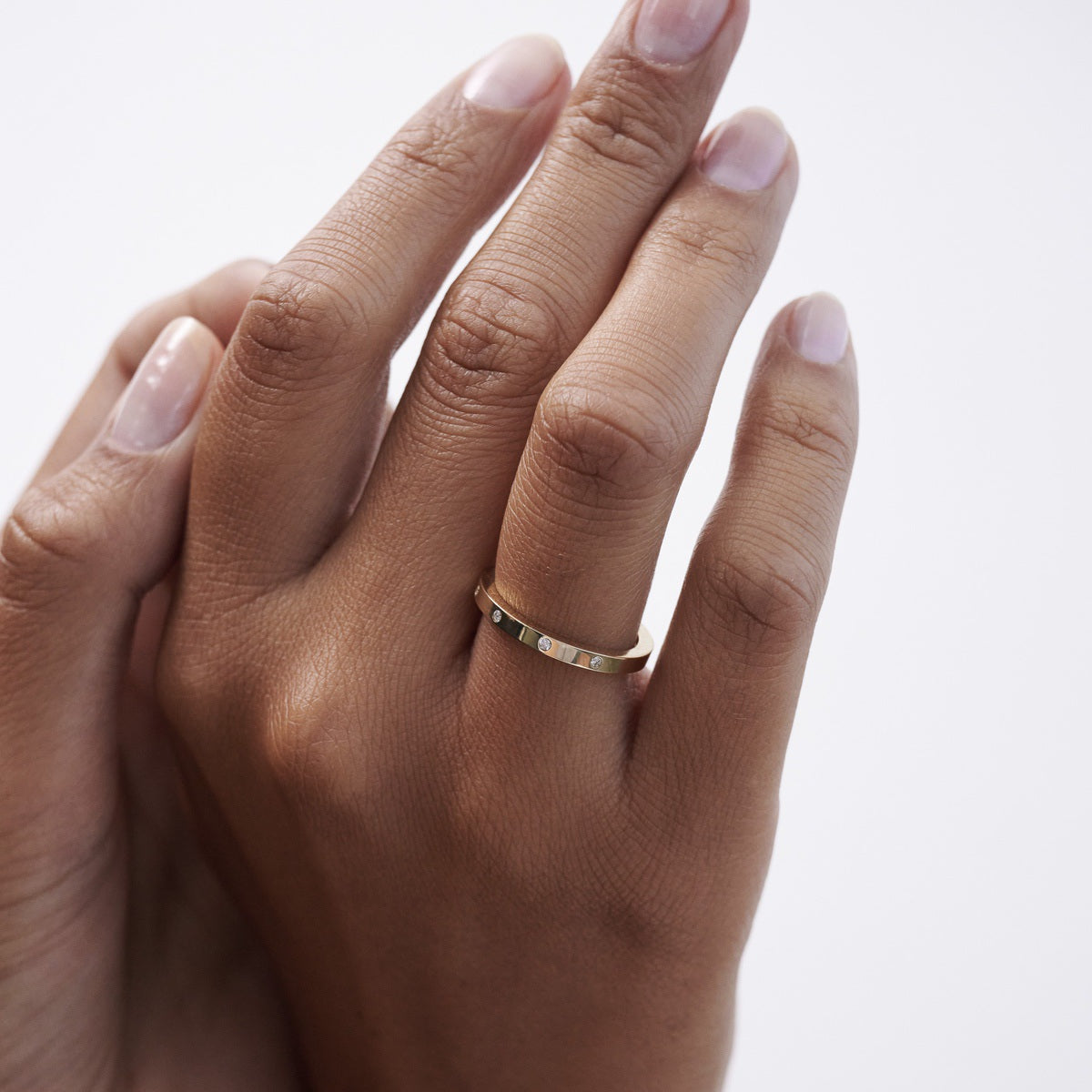 Three Stone Diamond Ring With Round Small Diamond Band – ethanlord