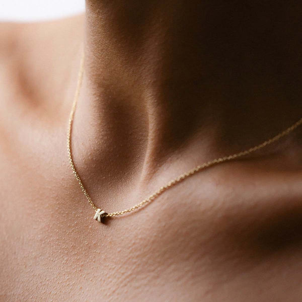 Tiny Letter Charm Necklace K
