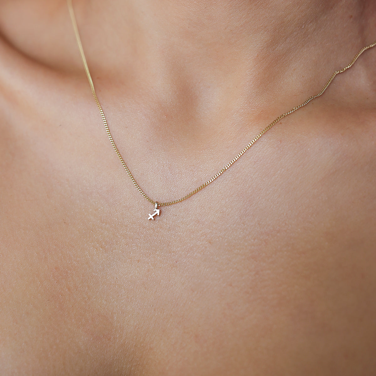 Solid gold and silver jewellery: Our newest addition, our 9ct Yellow Gold Tiny Zodiac Necklace on a 45cm diamond curb chain