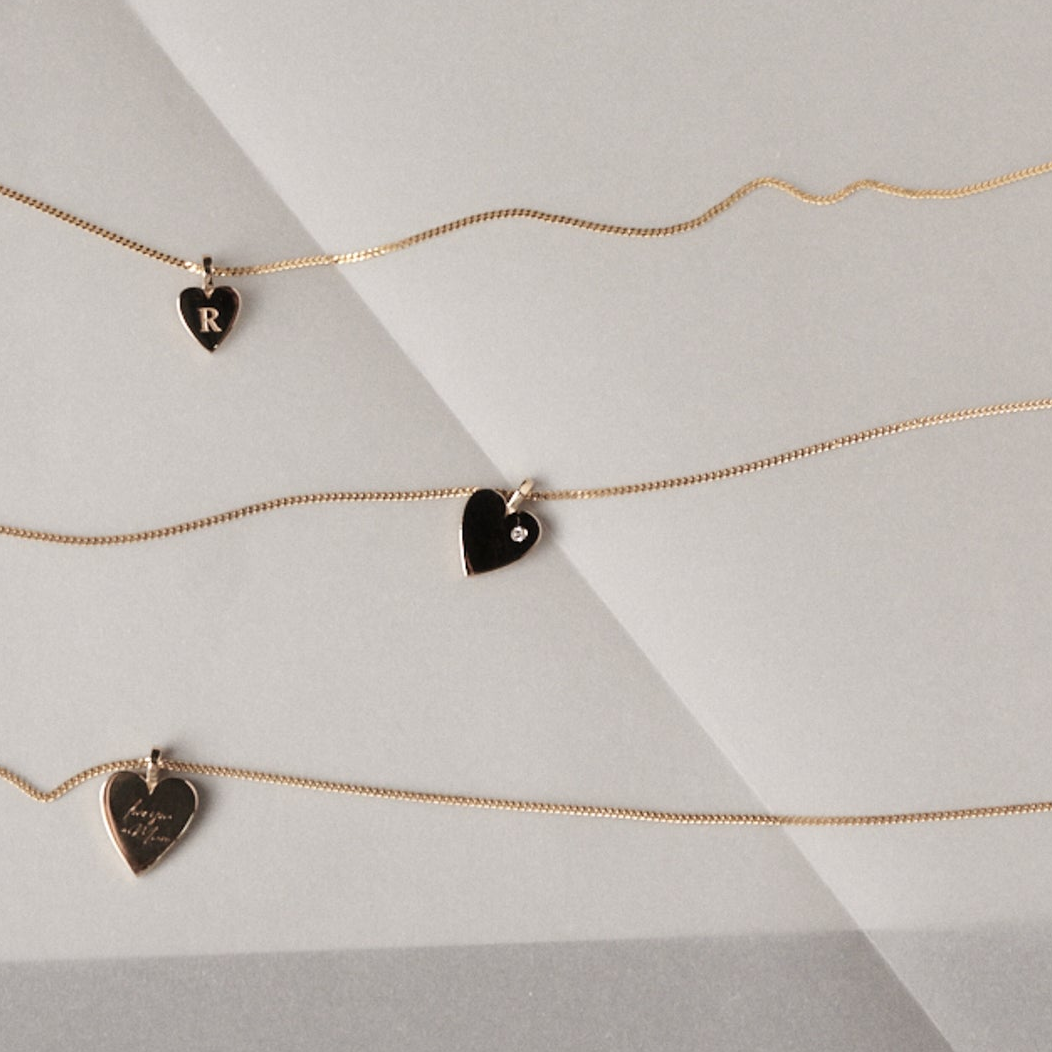 Diamond Set Heart Pendant | Archive Necklace