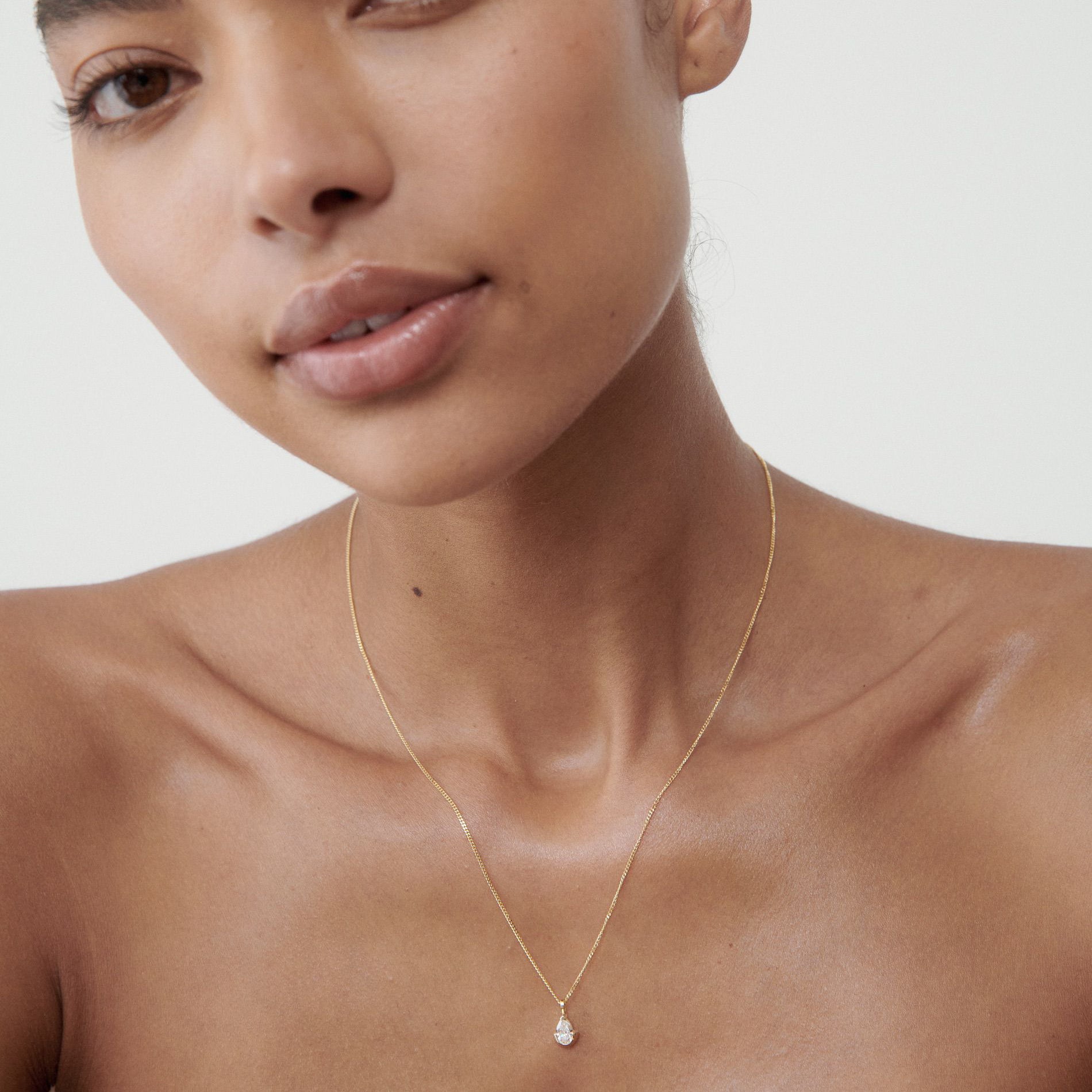Floating Pear Lab-Grown Diamond Necklace