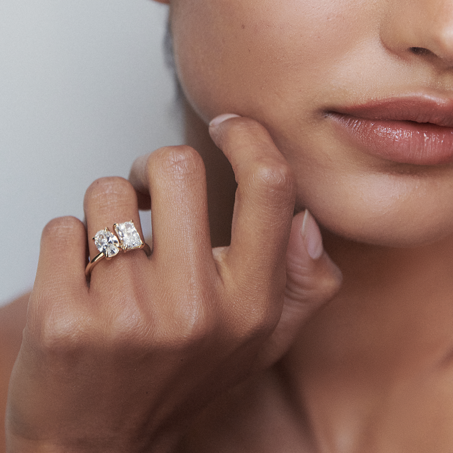 Una Oval Radiant Toi et Moi Lab-Grown Diamond Engagement Ring