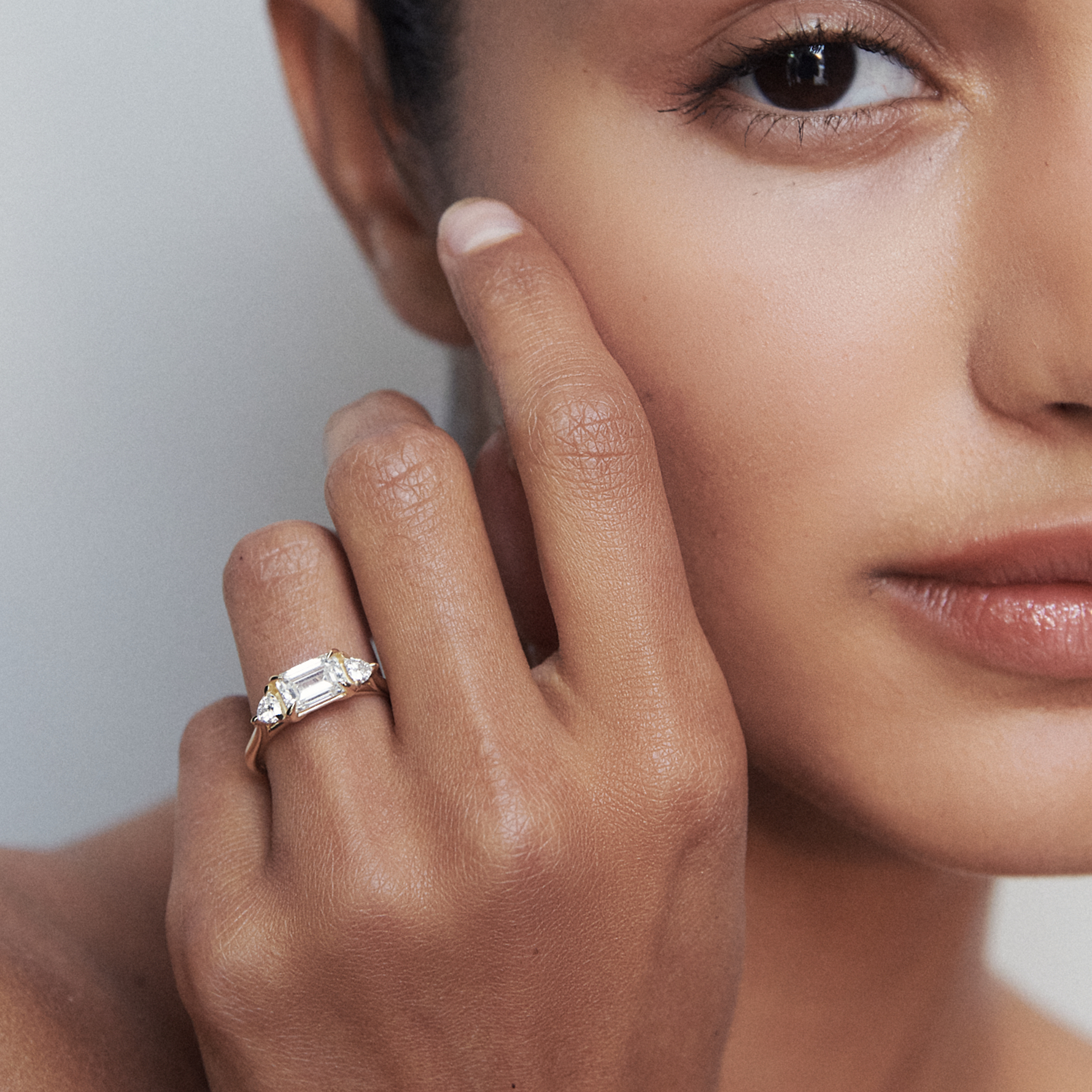 Isla | Emerald & Trillion Lab-Grown Diamond Engagement Ring
