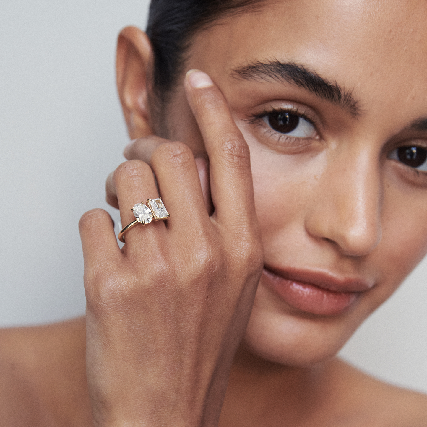 Una Oval Radiant Toi et Moi Lab-Grown Diamond Engagement Ring