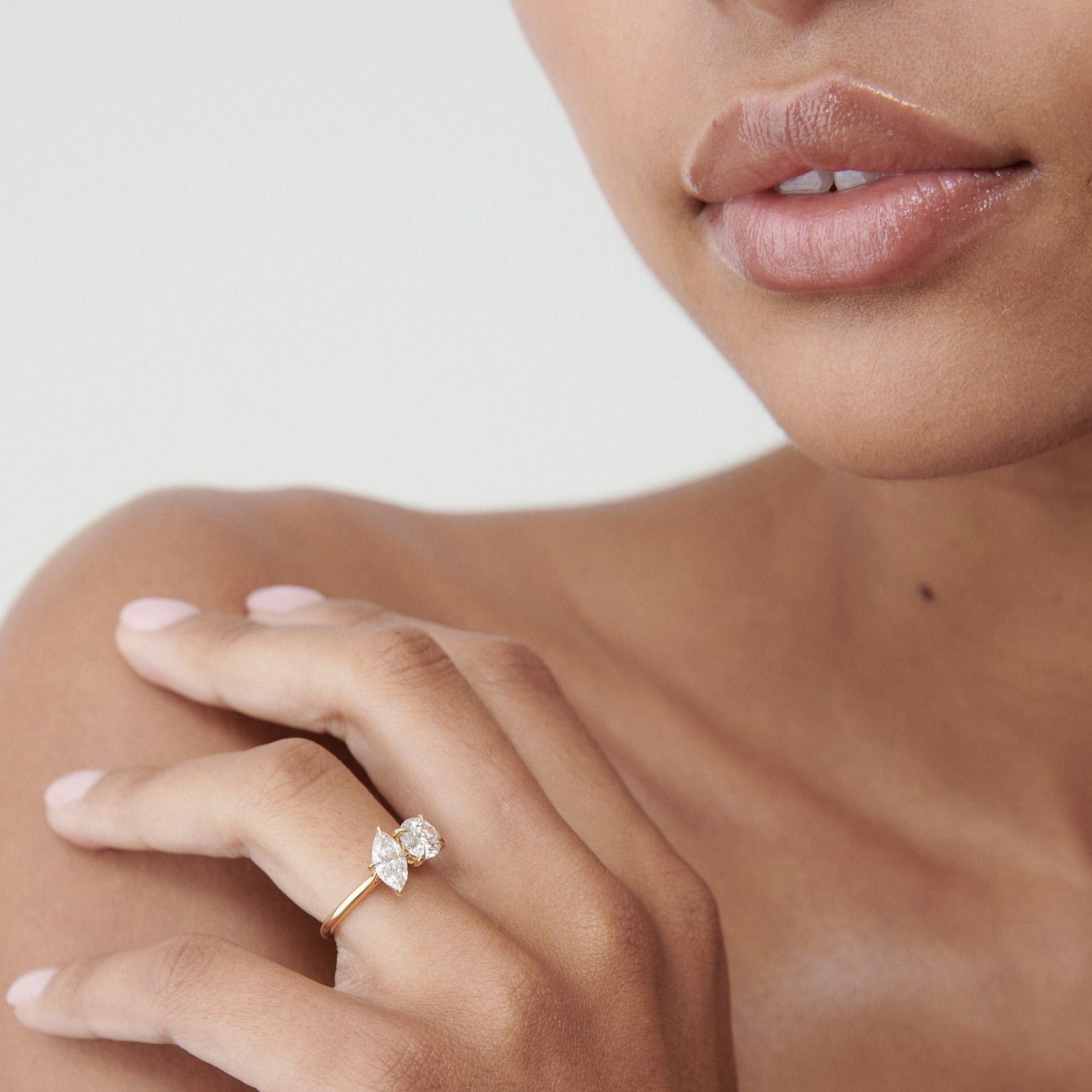 Mira | 1.62ct TCW Round & Marquise Lab-Grown Diamond Engagement Ring