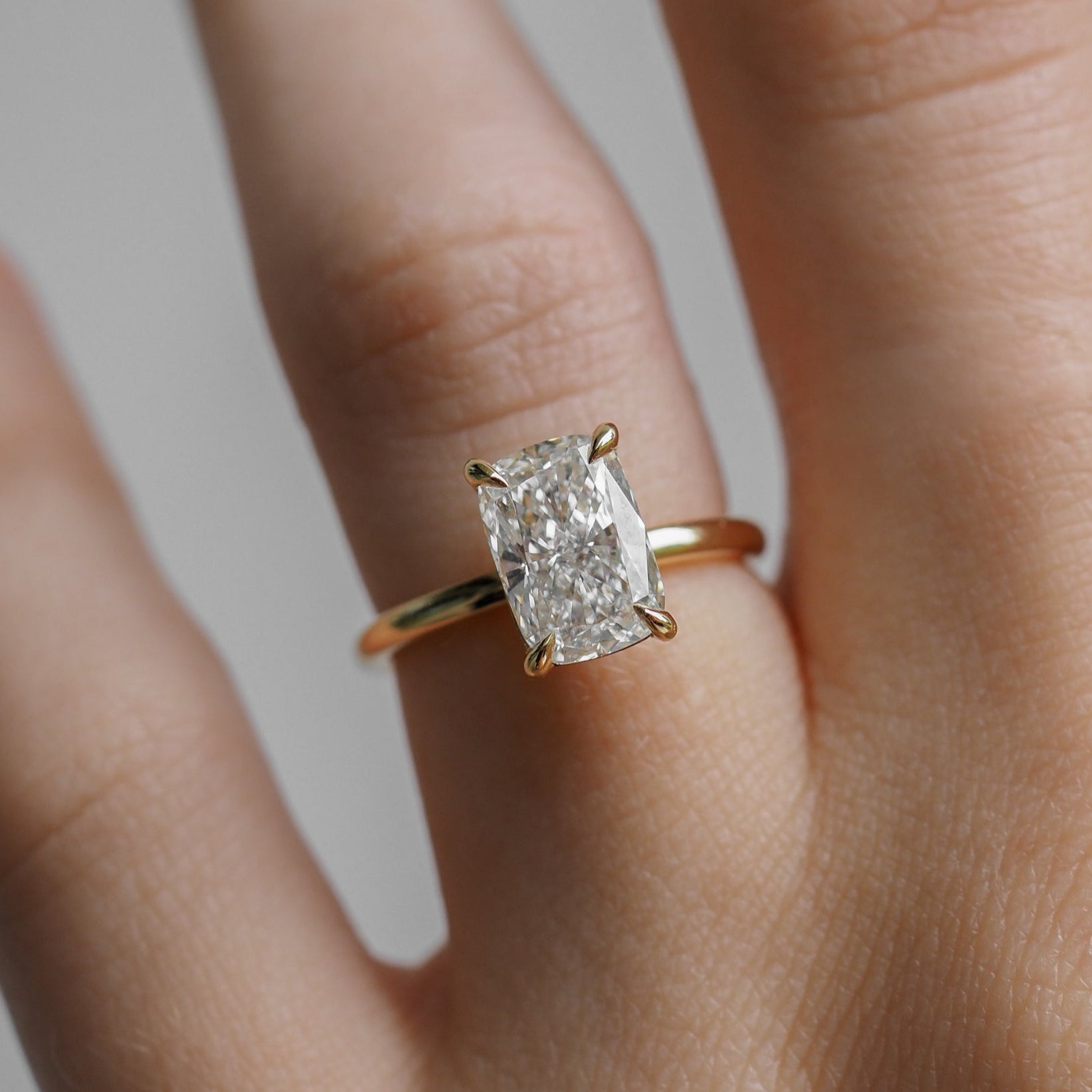 Khia | 2ct Elongated Cushion Solitaire Lab-Grown Diamond Engagement Ring