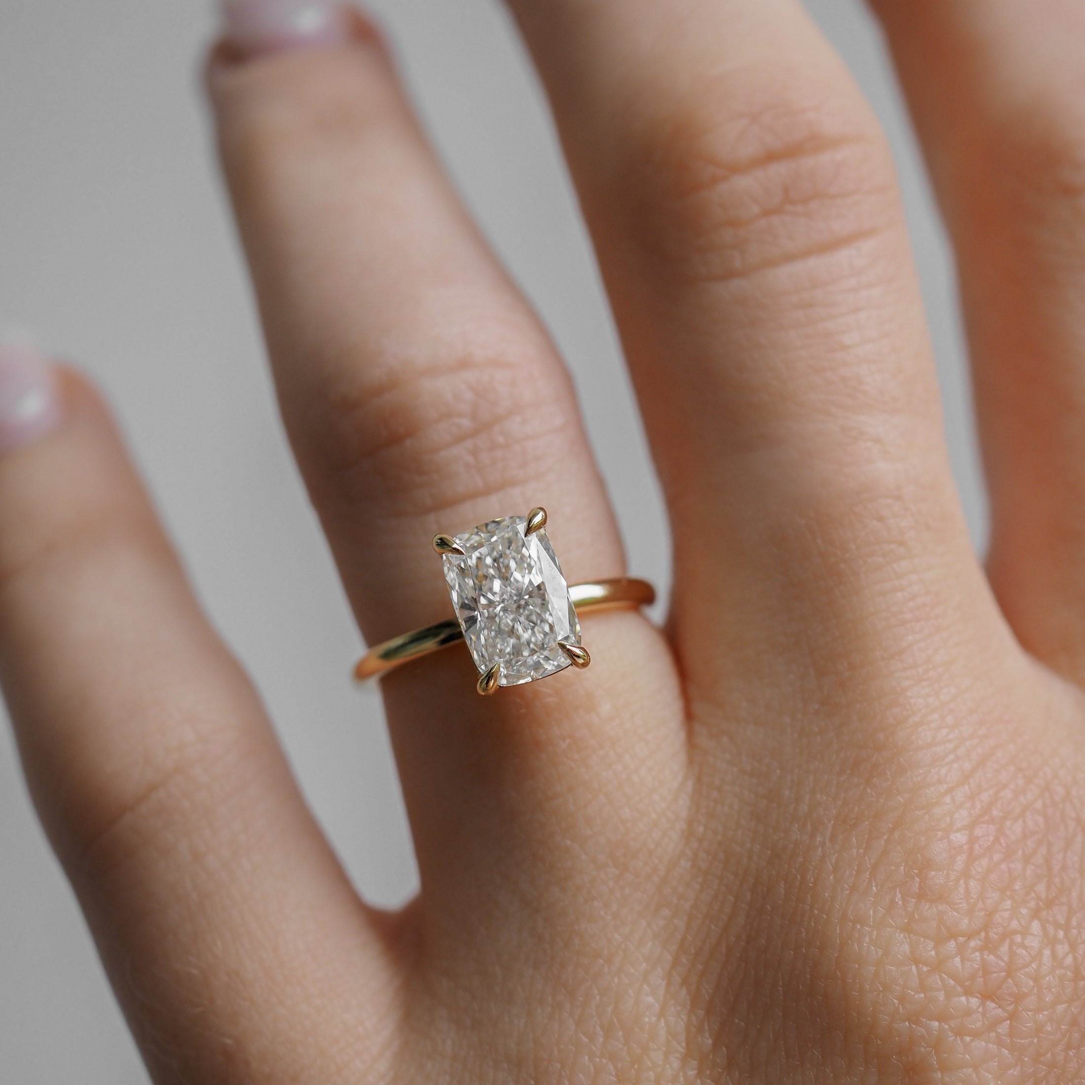 Khia | 2ct Elongated Cushion Solitaire Lab-Grown Diamond Engagement Ring