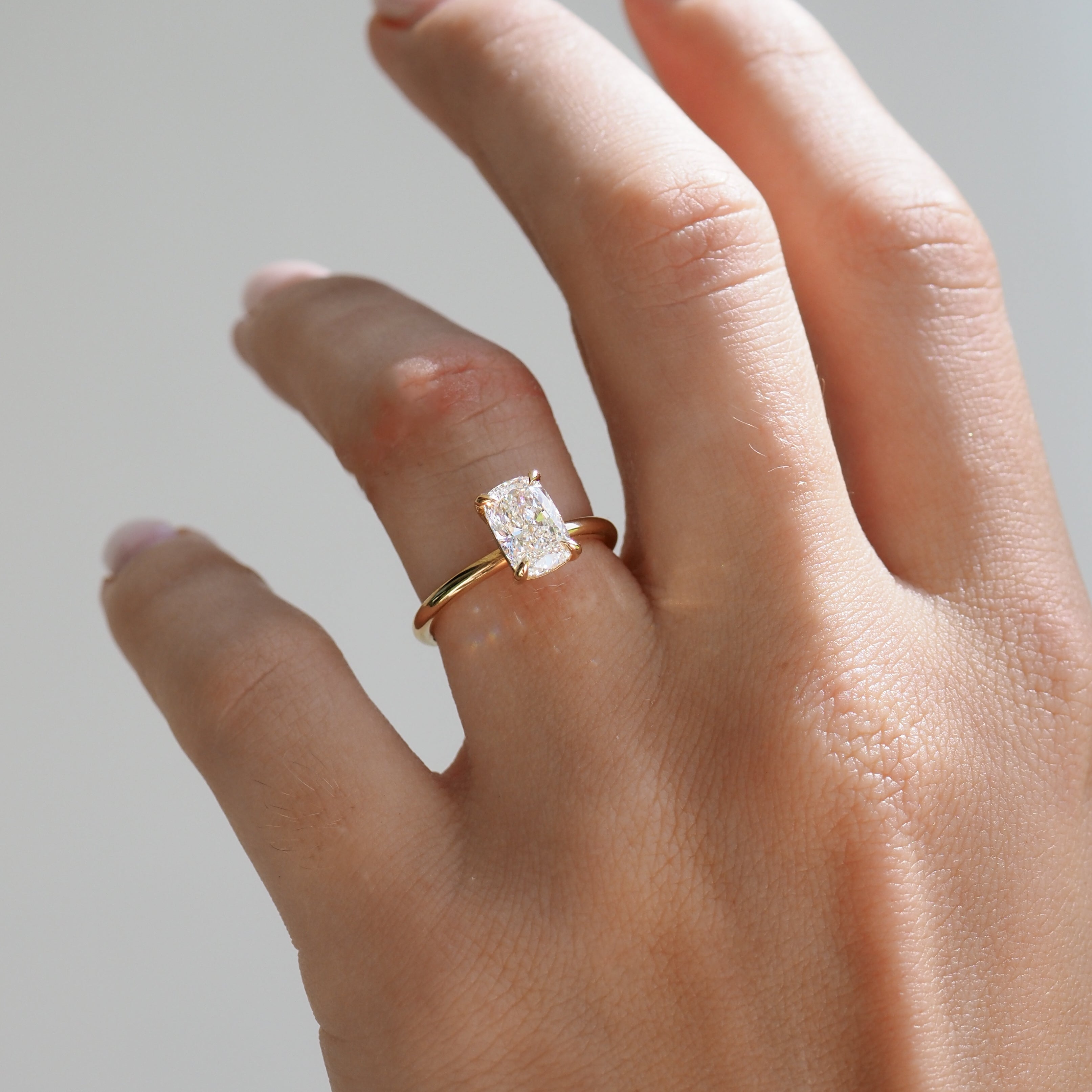 Khia | 1.5ct Elongated Cushion Solitaire Lab-Grown Diamond Engagement Ring