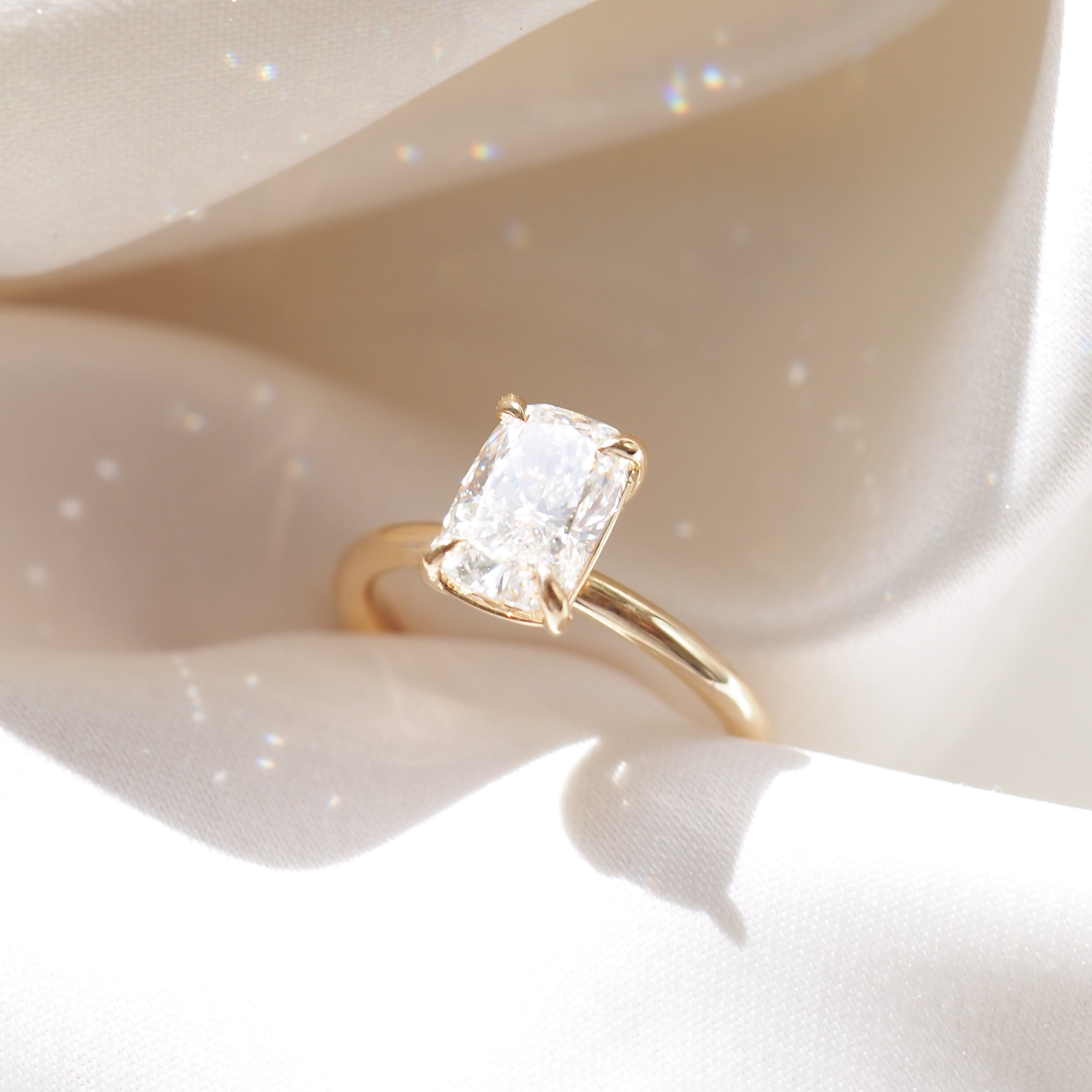Khia | 1.5ct Elongated Cushion Solitaire Lab-Grown Diamond Engagement Ring