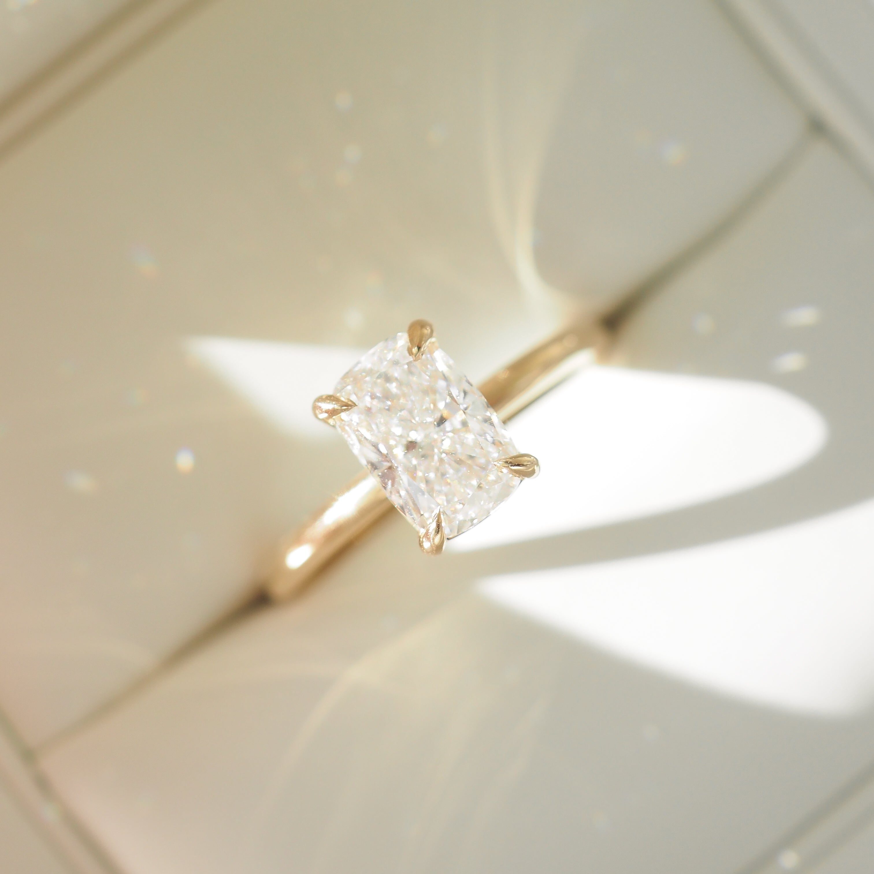 Khia | 1.5ct Elongated Cushion Solitaire Lab-Grown Diamond Engagement Ring