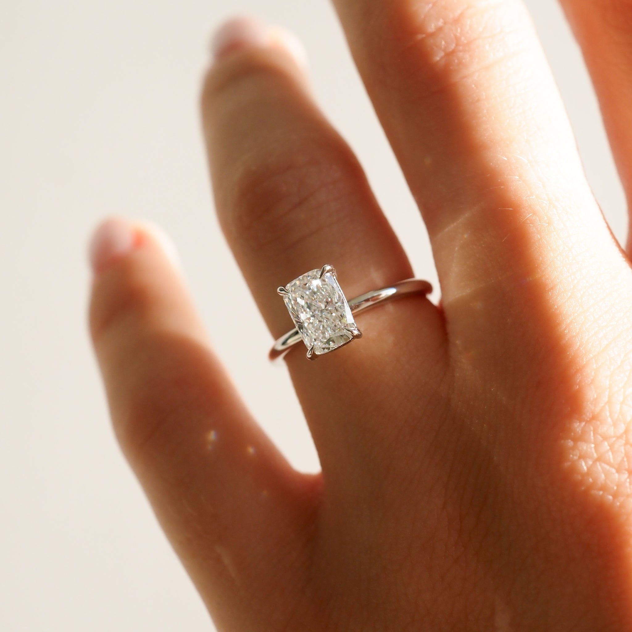 Khia | 1.53ct Elongated Cushion Lab-Grown Diamond Engagement Ring Ready To Wear