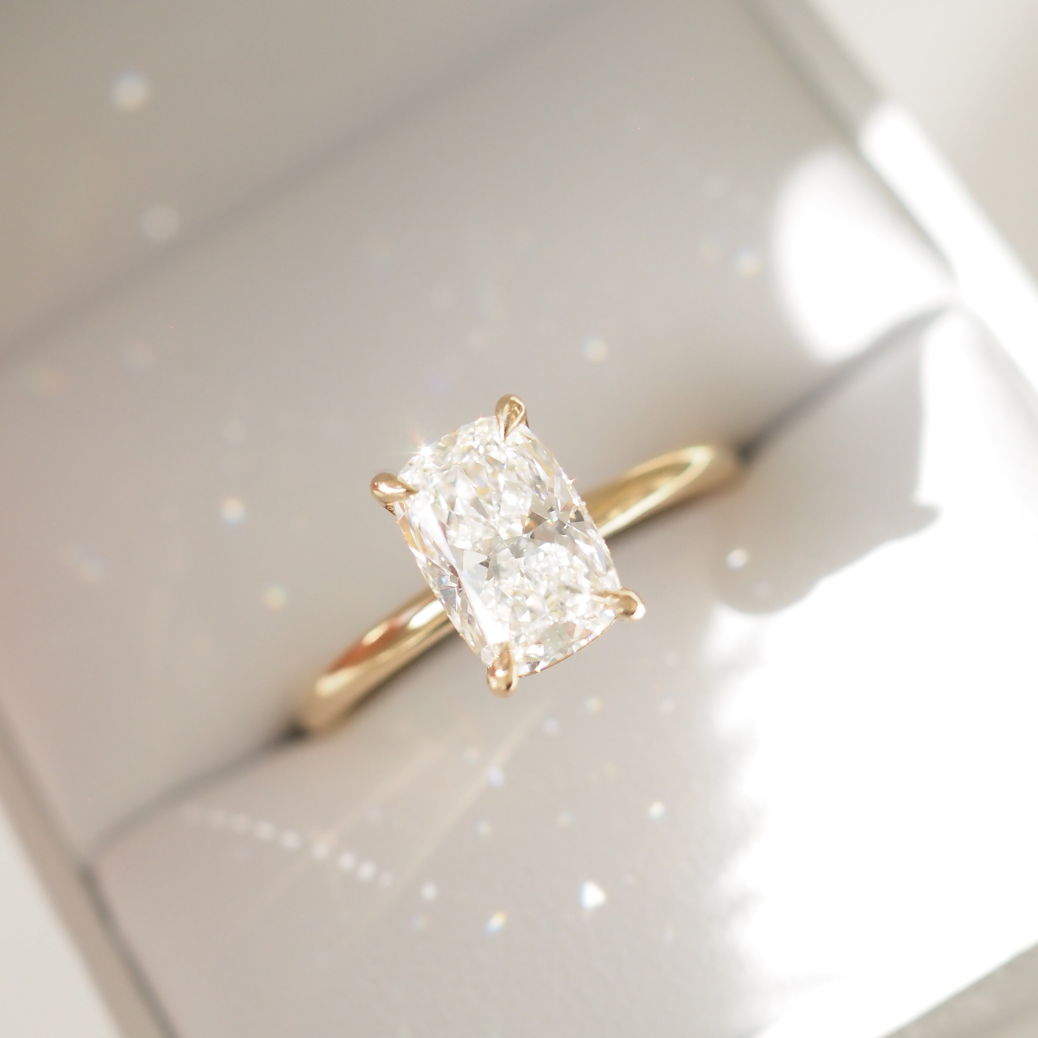 Khia | 1.5ct Elongated Cushion Solitaire Lab-Grown Diamond Engagement Ring