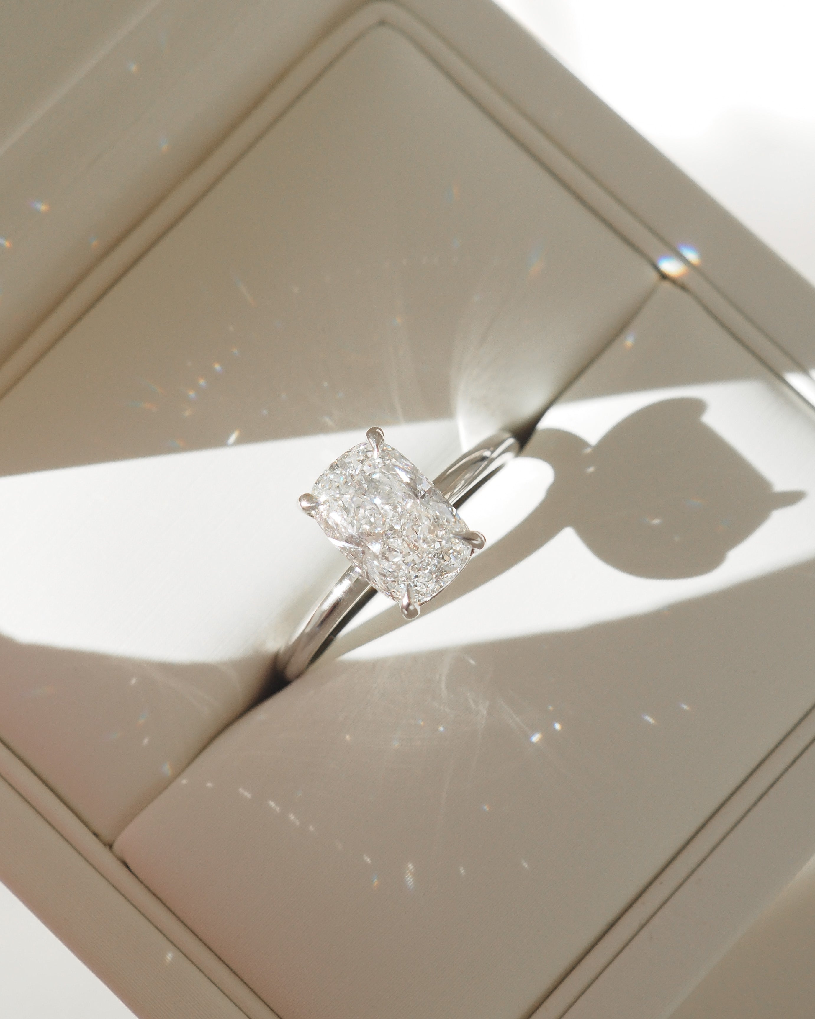 Khia | 1.8ct Elongated Cushion Solitaire Lab-Grown Diamond Engagement Ring