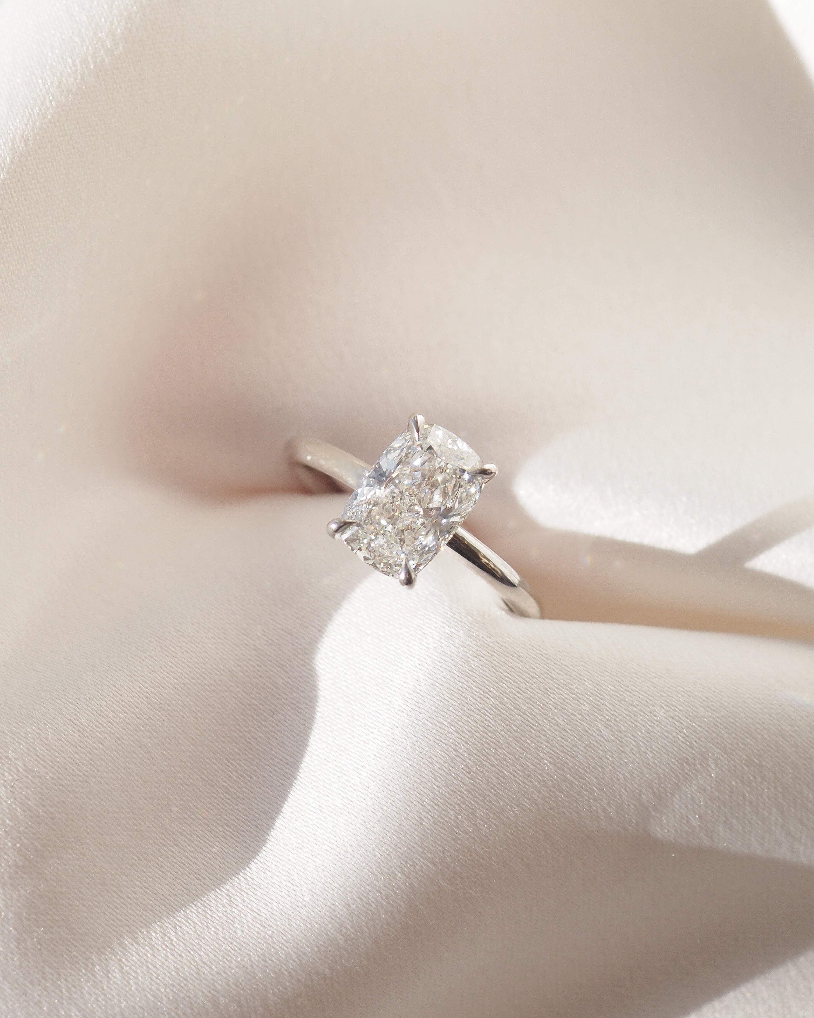 Khia | 1.8ct Elongated Cushion Solitaire Lab-Grown Diamond Engagement Ring