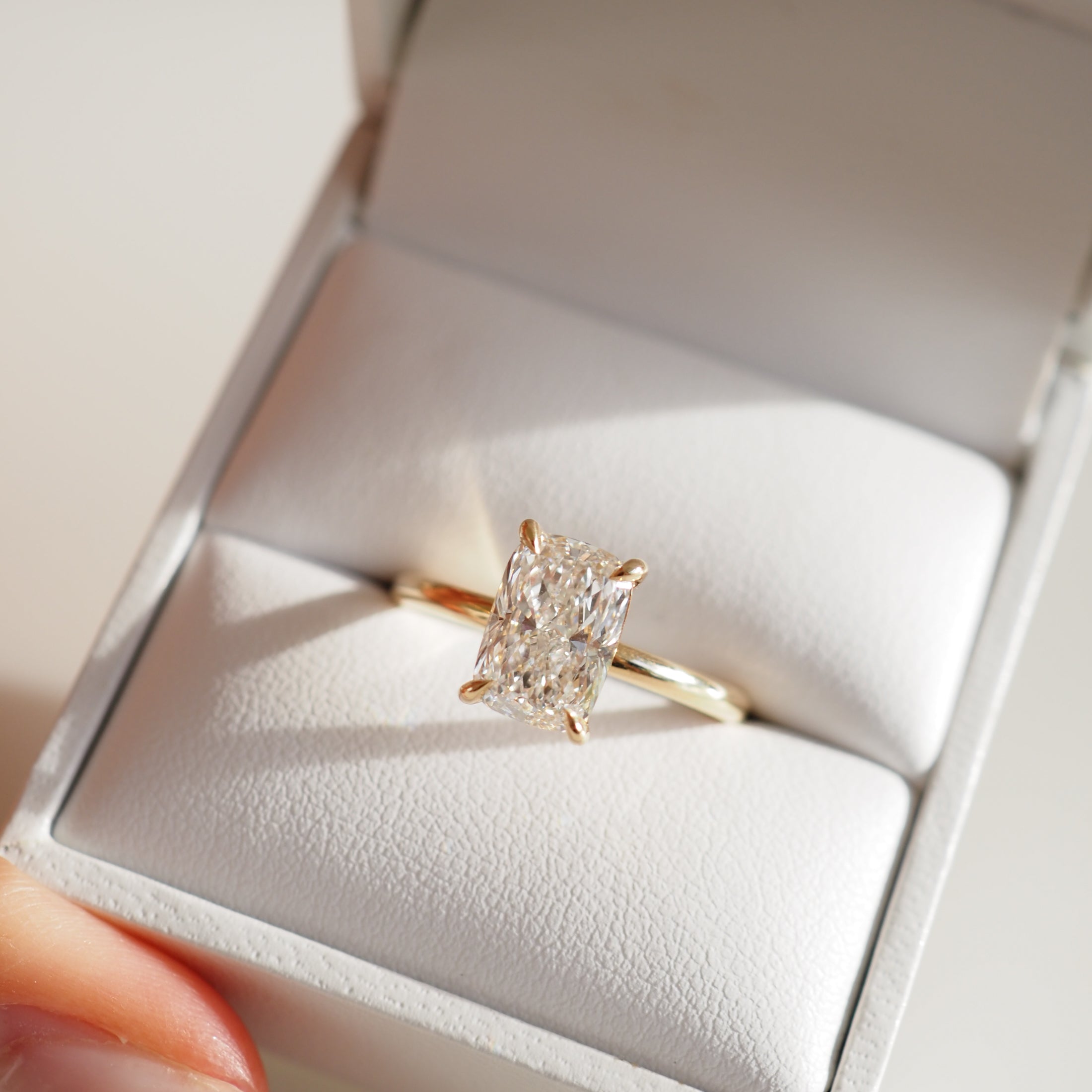 Khia | 2ct Elongated Cushion Solitaire Lab-Grown Diamond Engagement Ring