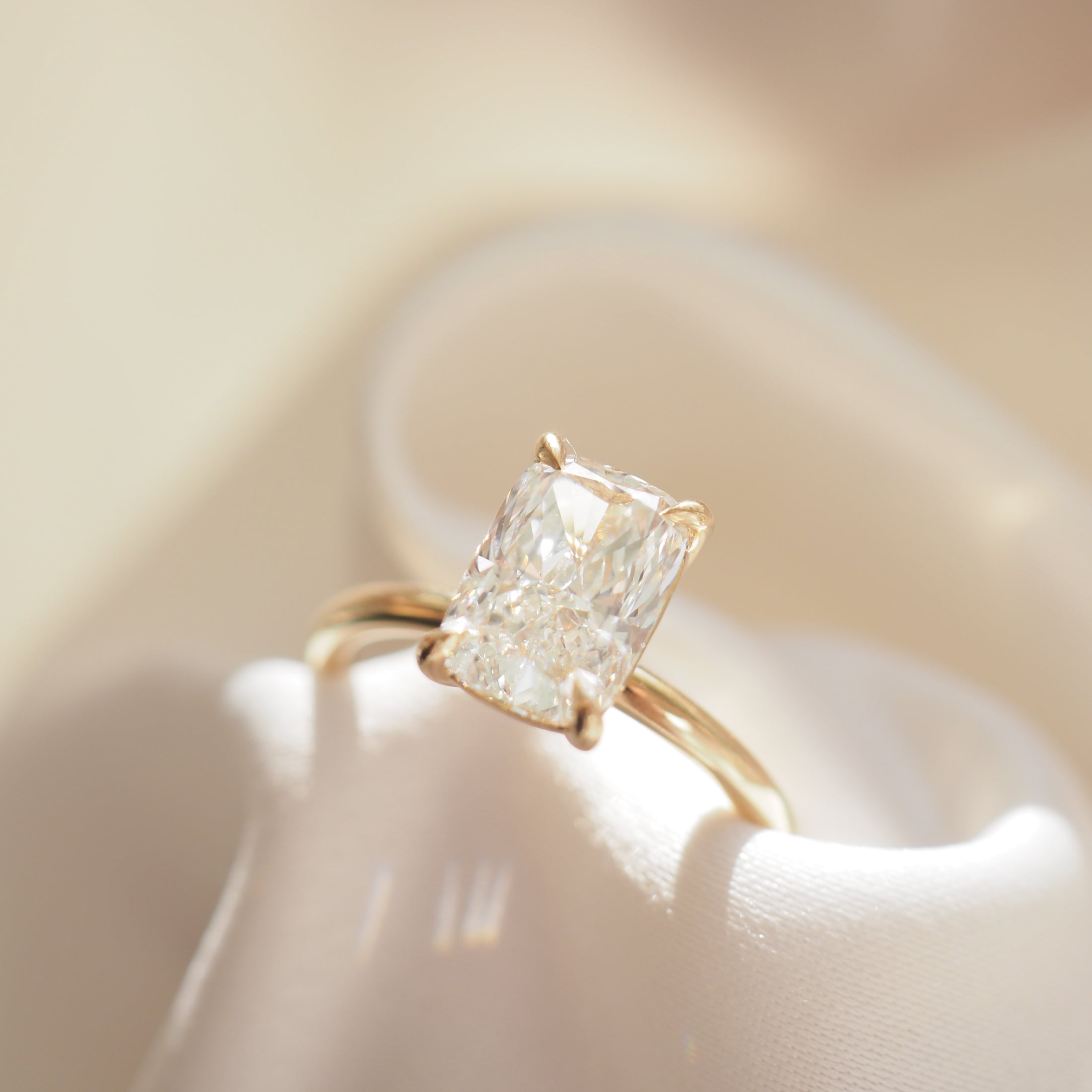 Khia | 2ct Elongated Cushion Solitaire Lab-Grown Diamond Engagement Ring