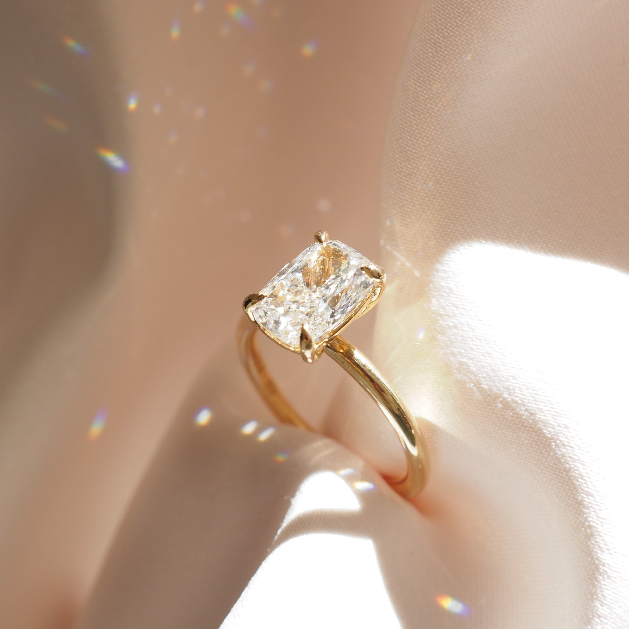 Khia | 2.1ct Elongated Cushion Solitaire Lab-Grown Diamond Engagement Ring