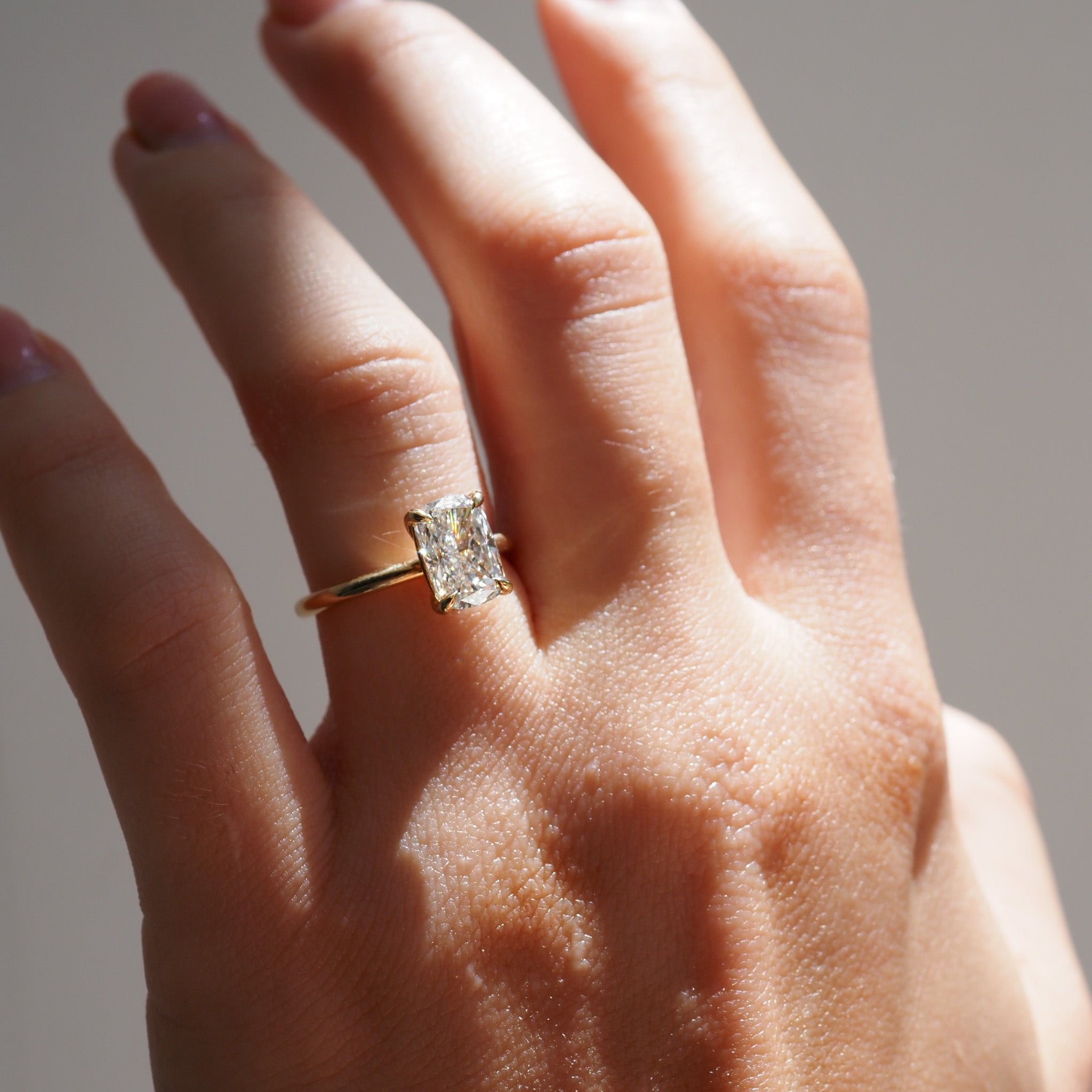 Khia | 2.1ct Elongated Cushion Solitaire Lab-Grown Diamond Engagement Ring