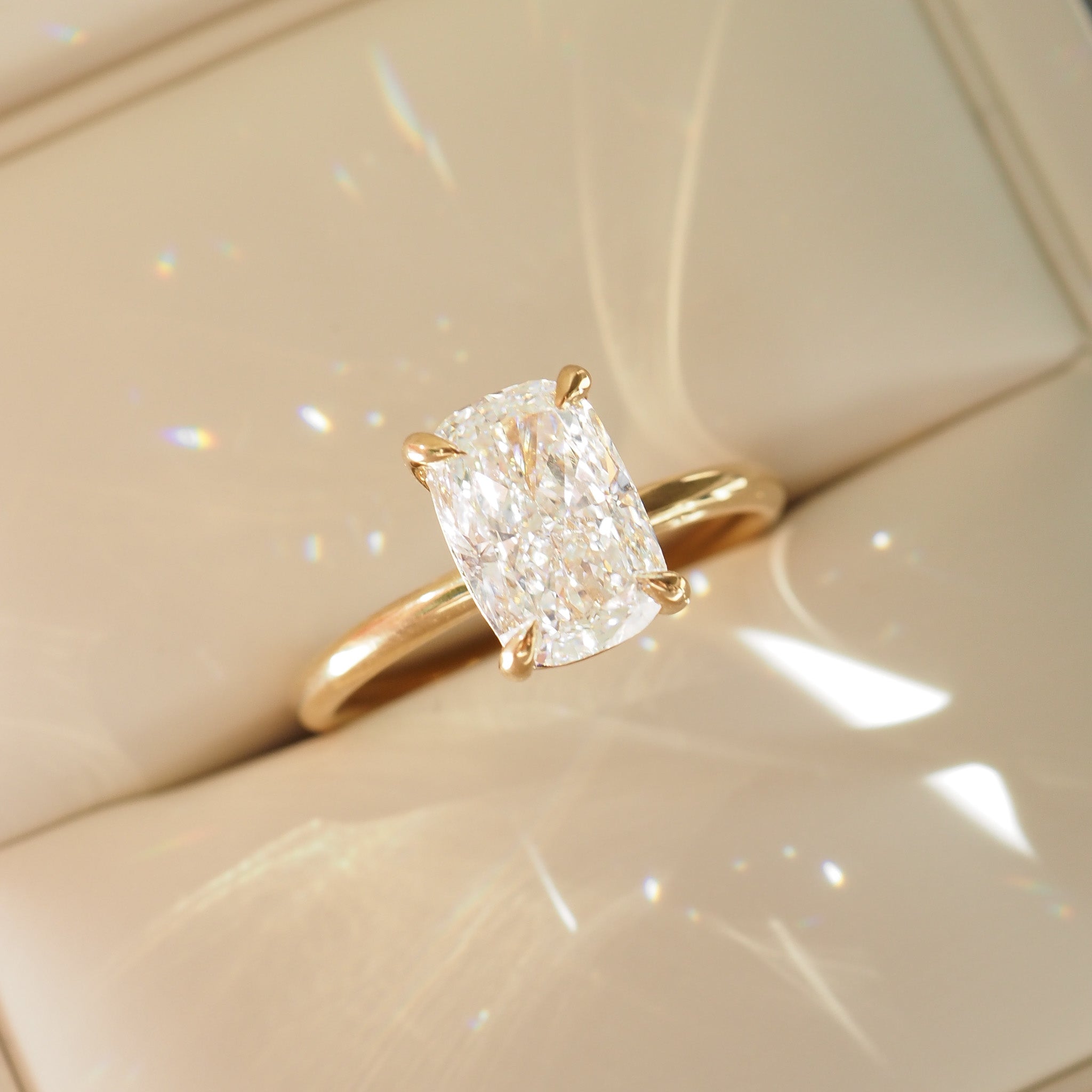 Khia | 2.1ct Elongated Cushion Solitaire Lab-Grown Diamond Engagement Ring