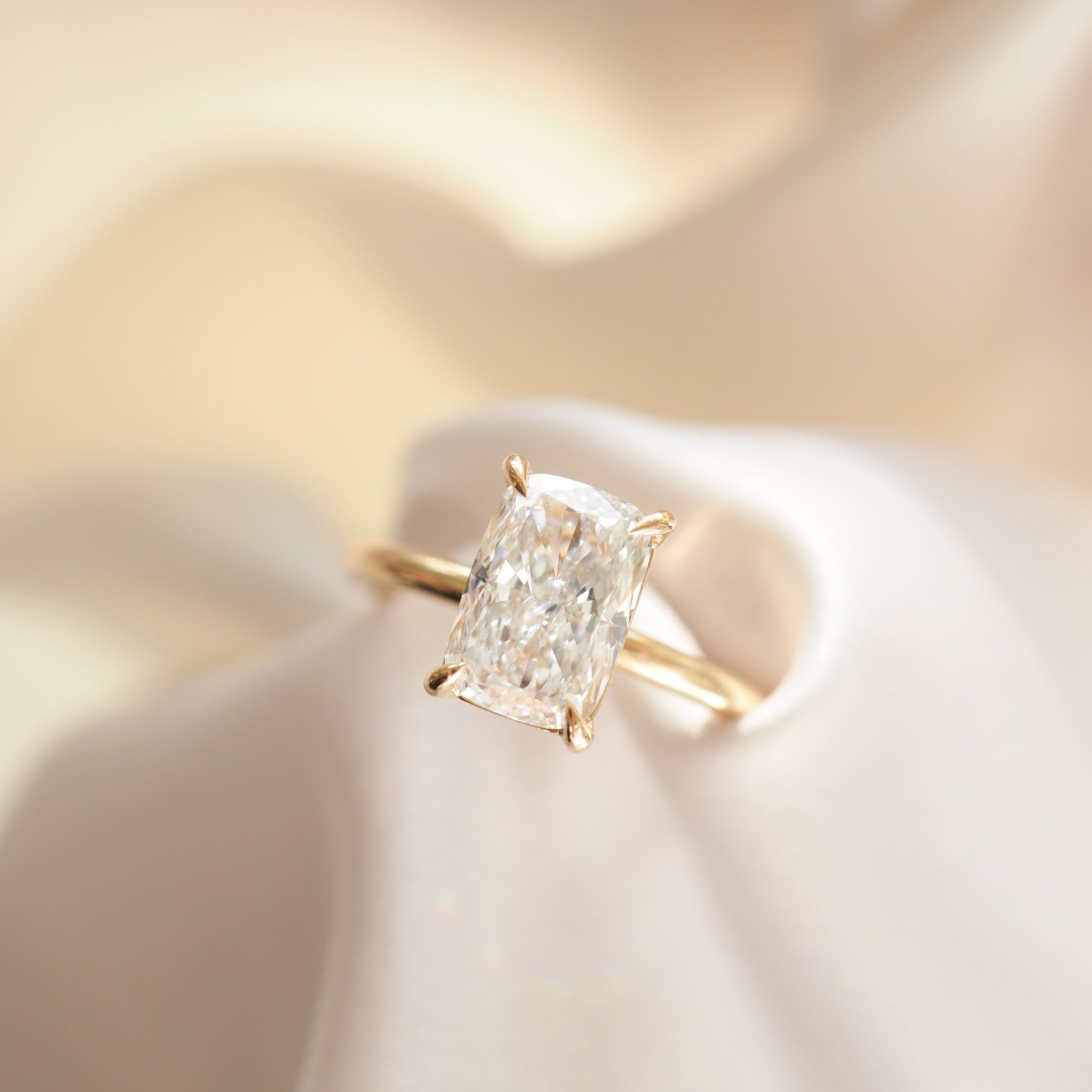 Khia | 2.3ct Elongated Cushion Solitaire Lab-Grown Diamond Engagement Ring