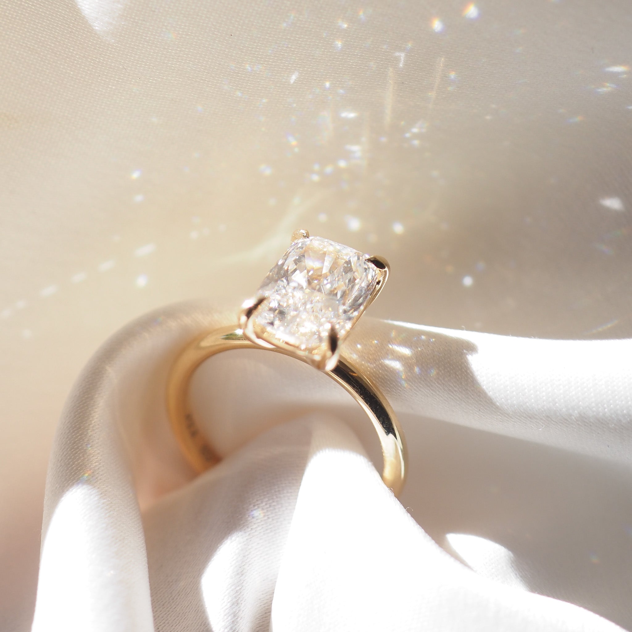 Khia | 3ct Elongated Cushion Solitaire Lab-Grown Diamond Engagement Ring