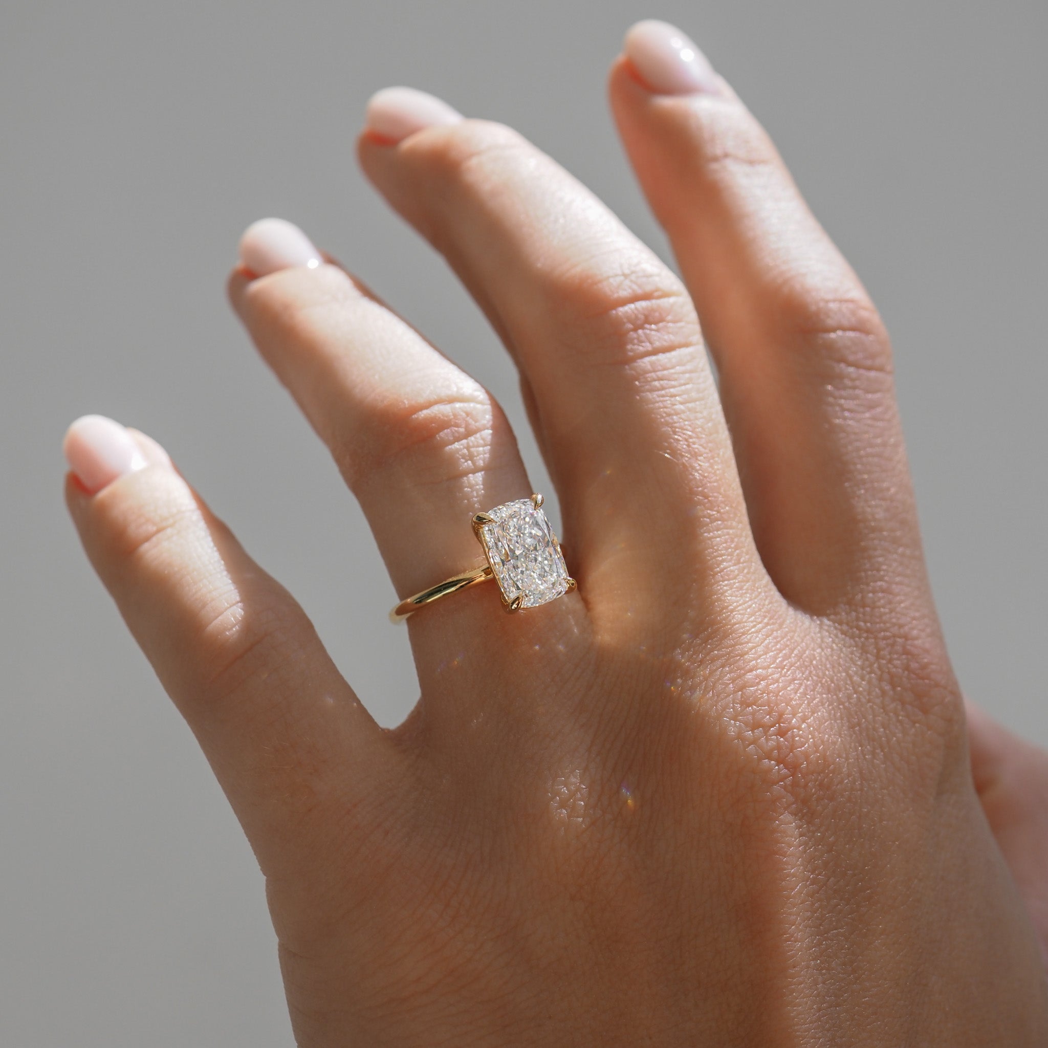 Khia | 3ct Elongated Cushion Solitaire Lab-Grown Diamond Engagement Ring
