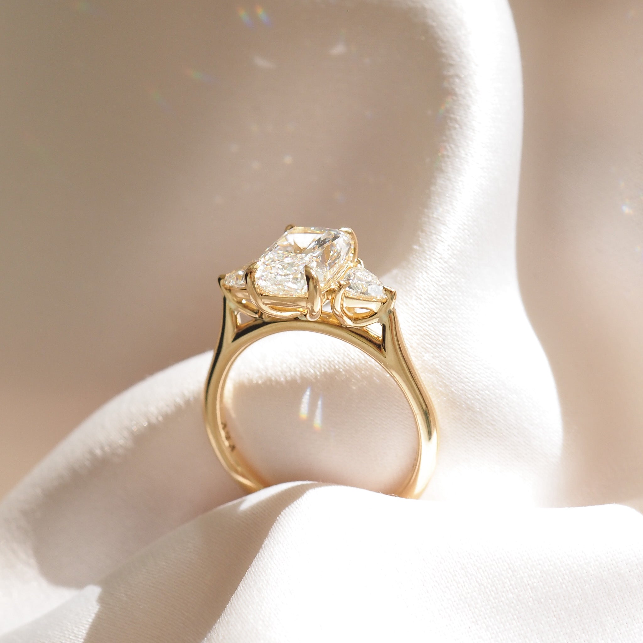 Kiara | 2.4ct Elongated Cushion Trilogy Lab-Grown Ring