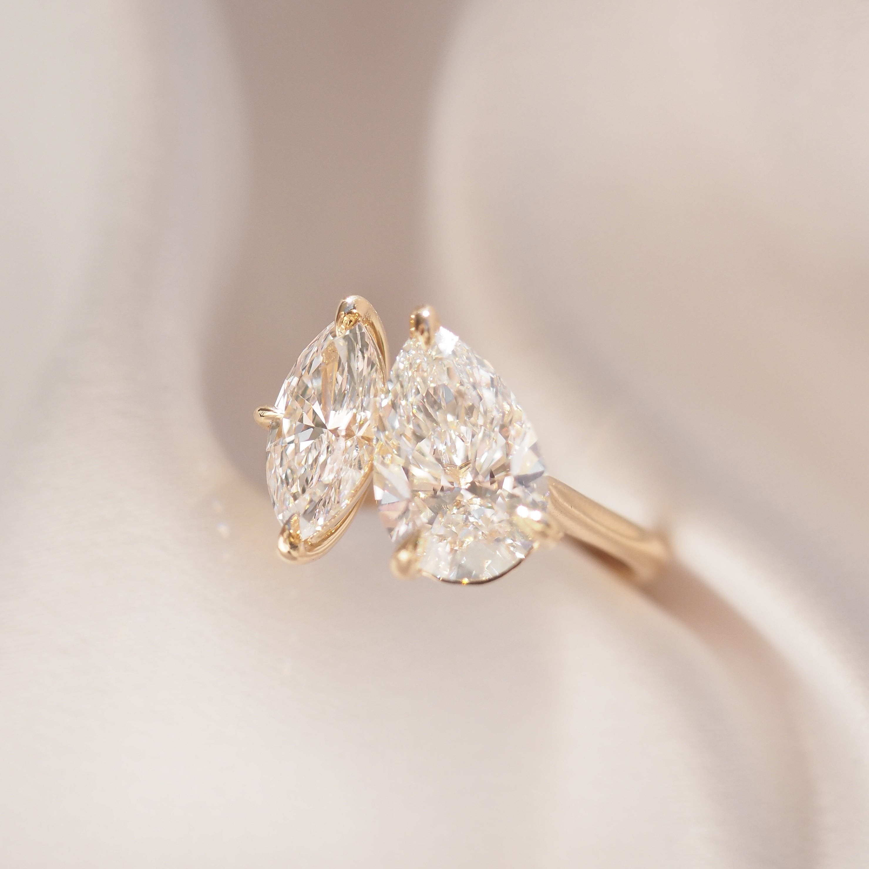 Léa | 3.3ct Pear & Marquise Toi et Moi Lab-Grown Diamond Ring