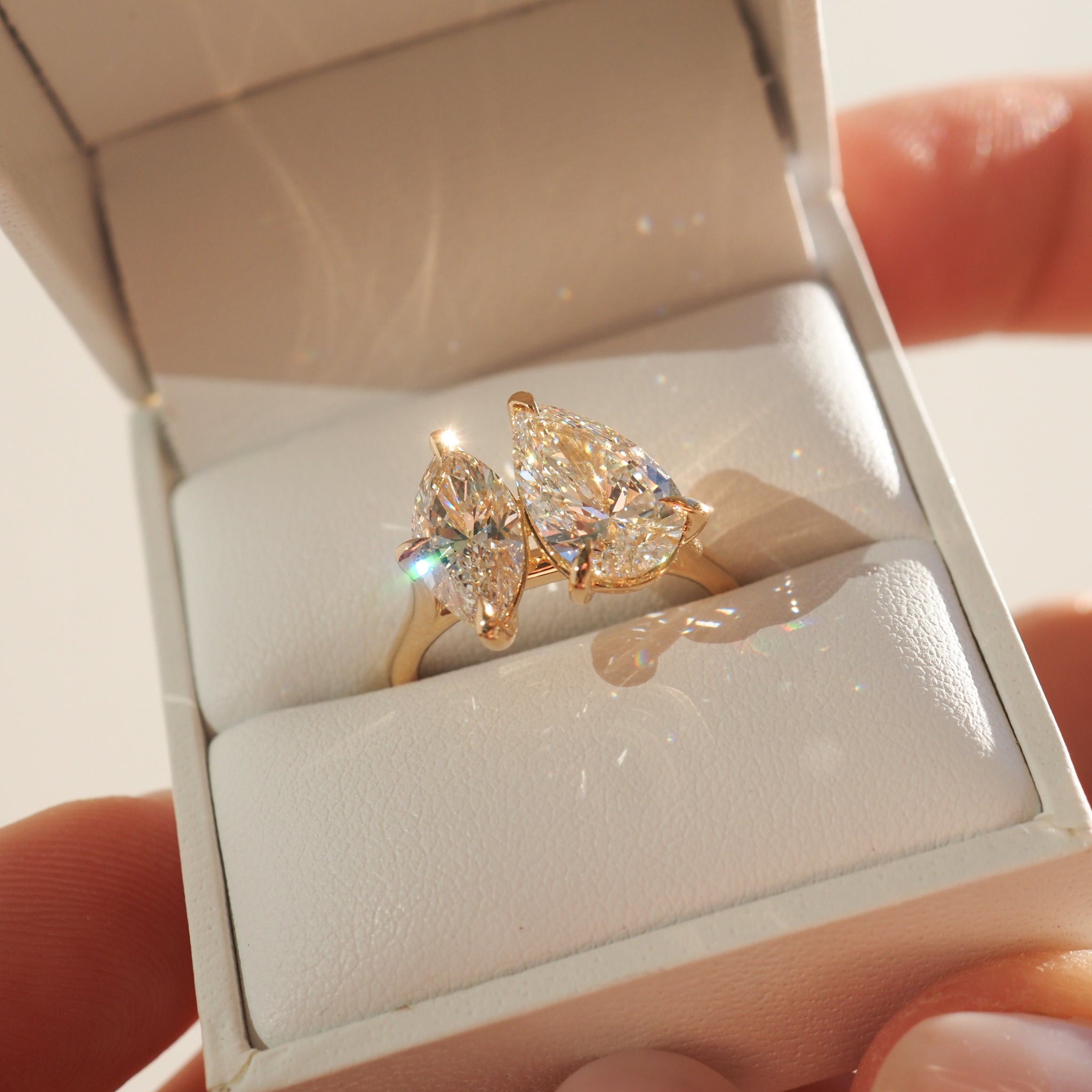 Léa | 3.69 TCW Pear & Marquise Lab-Grown Diamond Engagement Ring