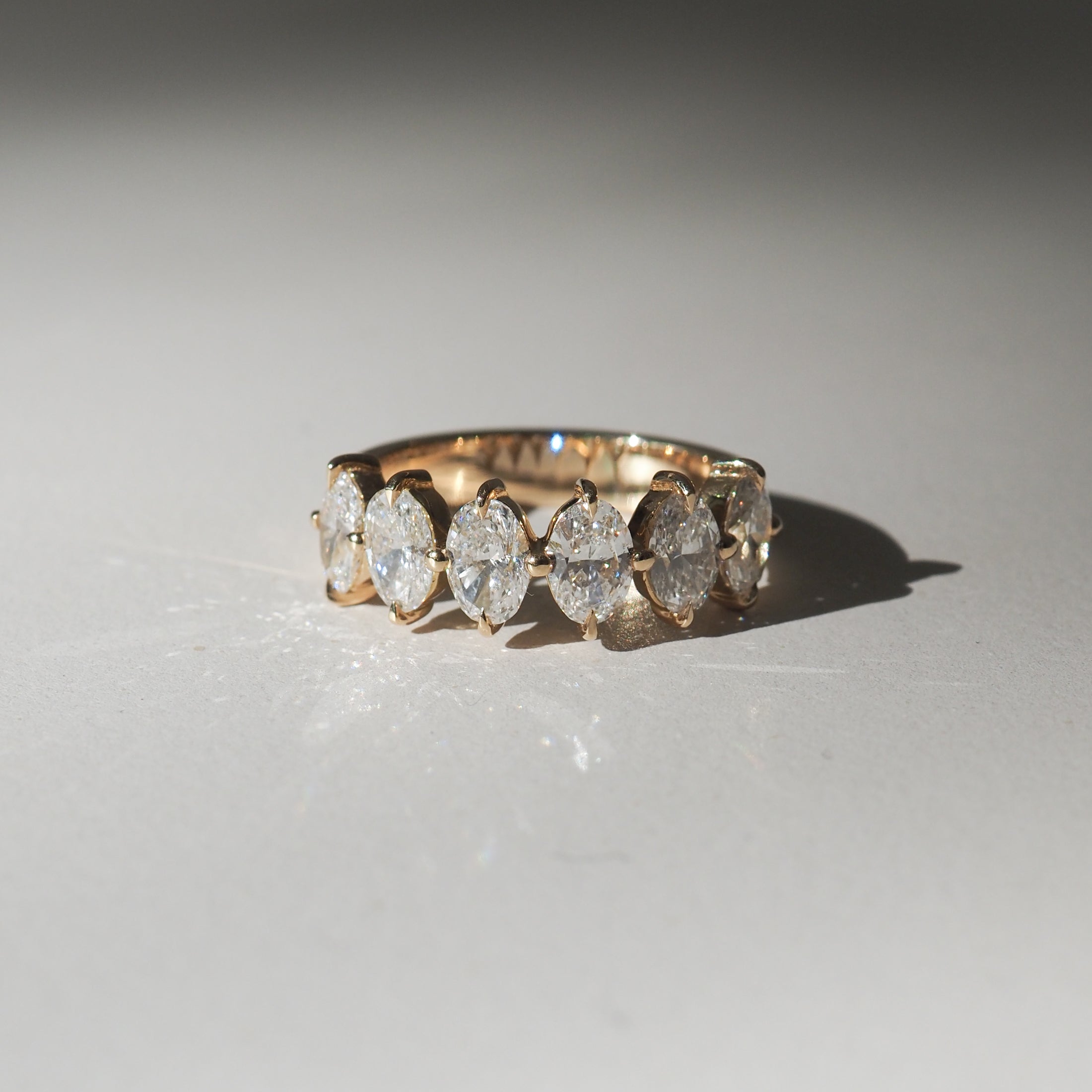 Lena | Oval Compass Set Lab-Grown Diamond Wedding Ring